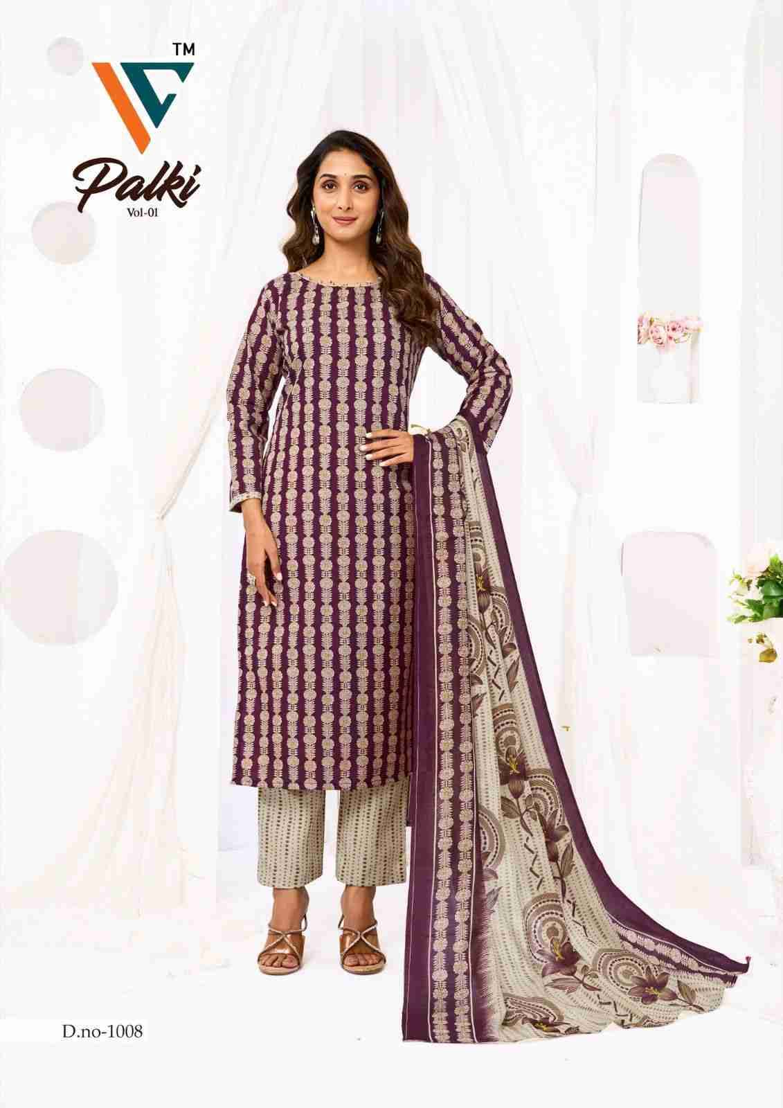 Palki Vol-1 By Vandana Creation 1001 To 1008 Series Beautiful Festive Suits Stylish Fancy Colorful Casual Wear & Ethnic Wear Cotton Print Dresses At Wholesale Price