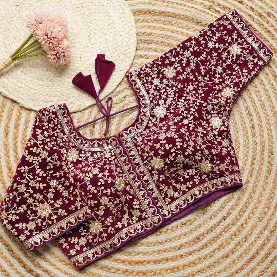 Kb-11 By Fashid Wholesale 01 To 07 Series Designer Beautiful Collection Occasional Wear & Party Wear Bridal Velvet Blouse At Wholesale Price