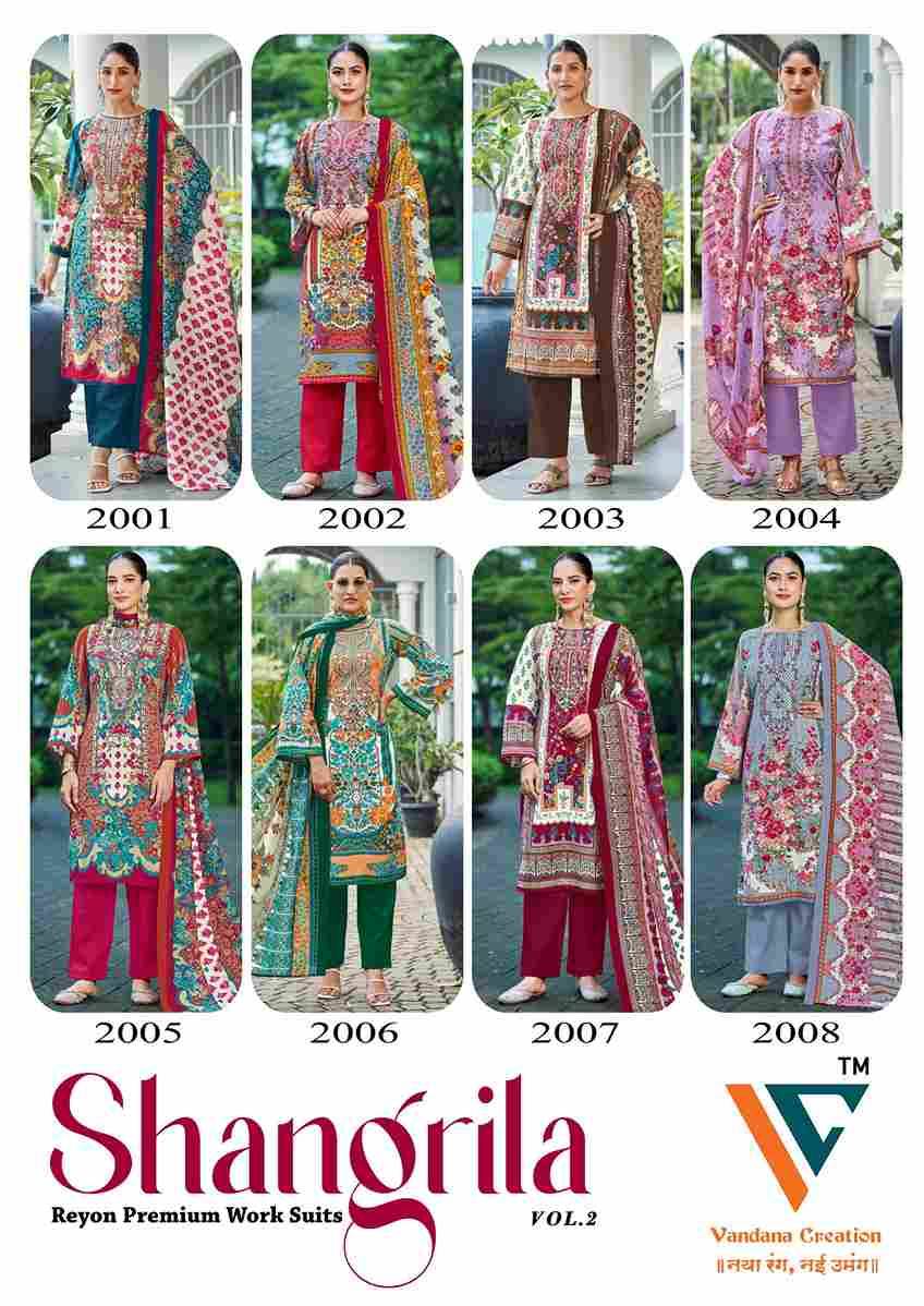 Shangrila Vol-2 By Vandana Creation 2001 To 2008 Series Beautiful Festive Suits Stylish Fancy Colorful Casual Wear & Ethnic Wear Rayon Print Dresses At Wholesale Price
