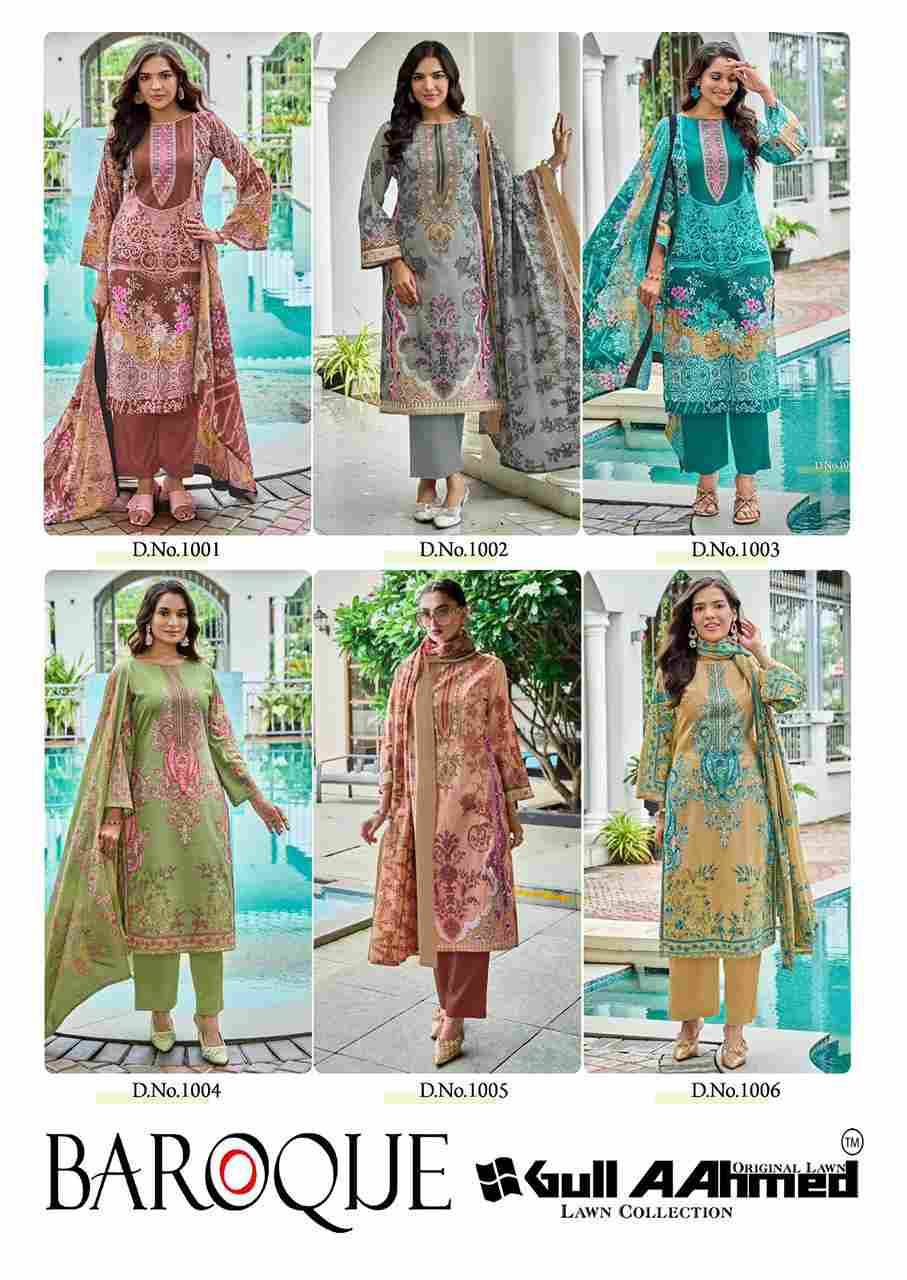 Baroque By Gull Aahmed 1001 To 1006 Series Beautiful Festive Suits Stylish Fancy Colorful Casual Wear & Ethnic Wear Pure Lawn Digital Print Dresses At Wholesale Price