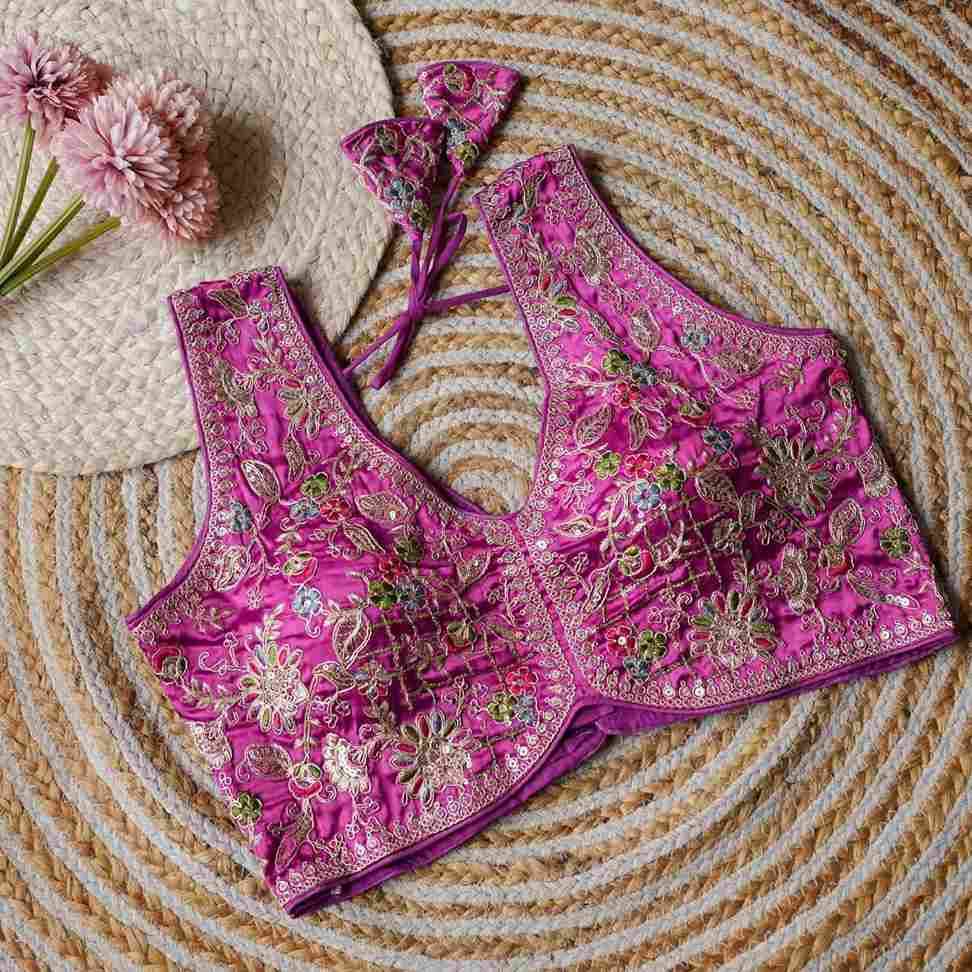 Kb-12 By Fashid Wholesale 01 To 09 Series Designer Beautiful Collection Occasional Wear & Party Wear Bridal Cosmos Silk Blouse At Wholesale Price