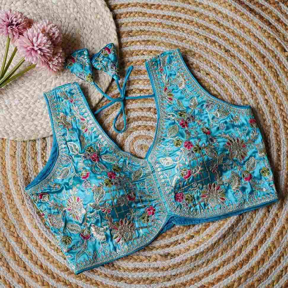 Kb-12 By Fashid Wholesale 01 To 09 Series Designer Beautiful Collection Occasional Wear & Party Wear Bridal Cosmos Silk Blouse At Wholesale Price