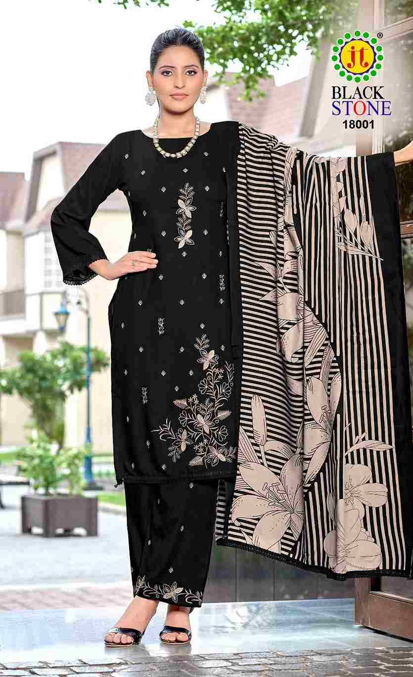 Black Stone Vol-18 By JT 18001 To 18005 Series Beautiful Festive Suits Colorful Stylish Fancy Casual Wear & Ethnic Wear Rayon Dresses At Wholesale Price