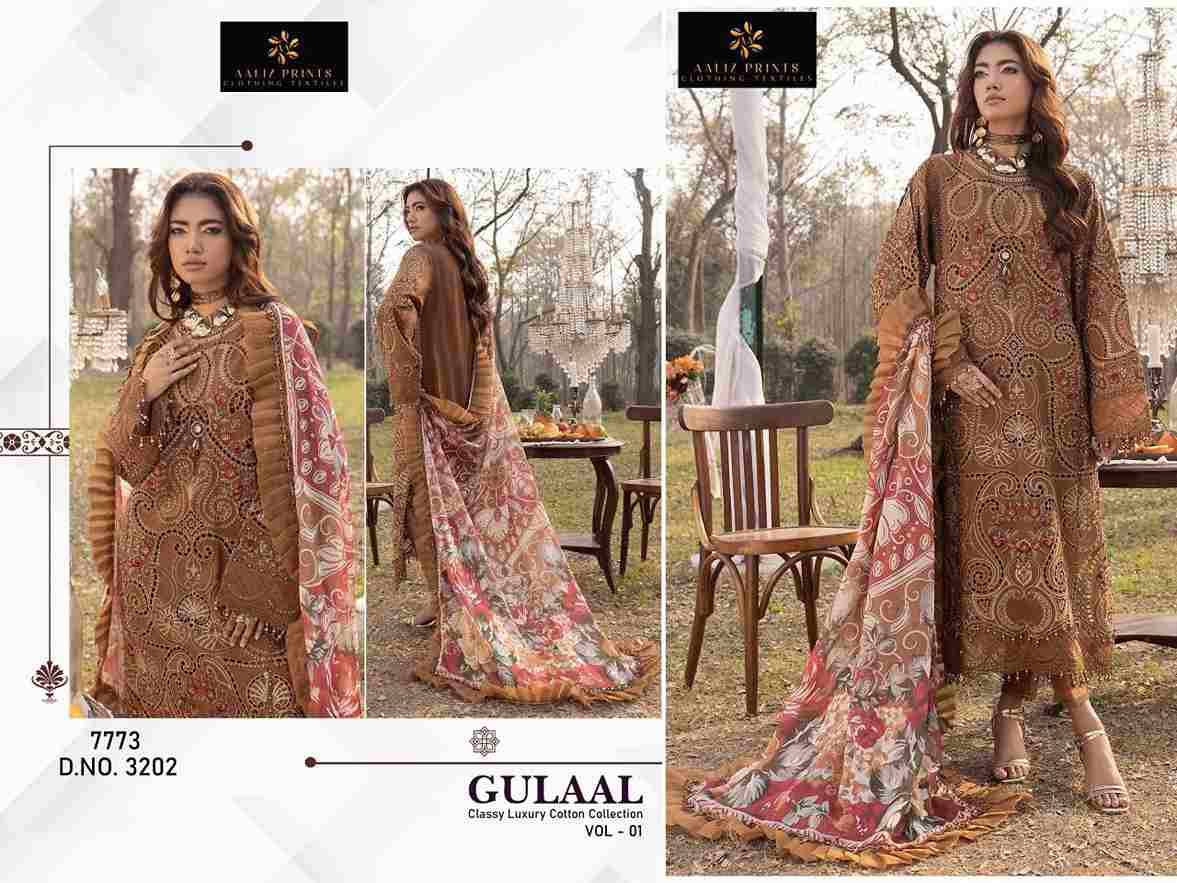 Gulaal Vol-1 By Aaliz Prints 3200 To 3204 Series Beautiful Festive Pakistani Suits Stylish Fancy Colorful Casual Wear & Ethnic Wear Soft Cotton Digital Print Dresses At Wholesale Price