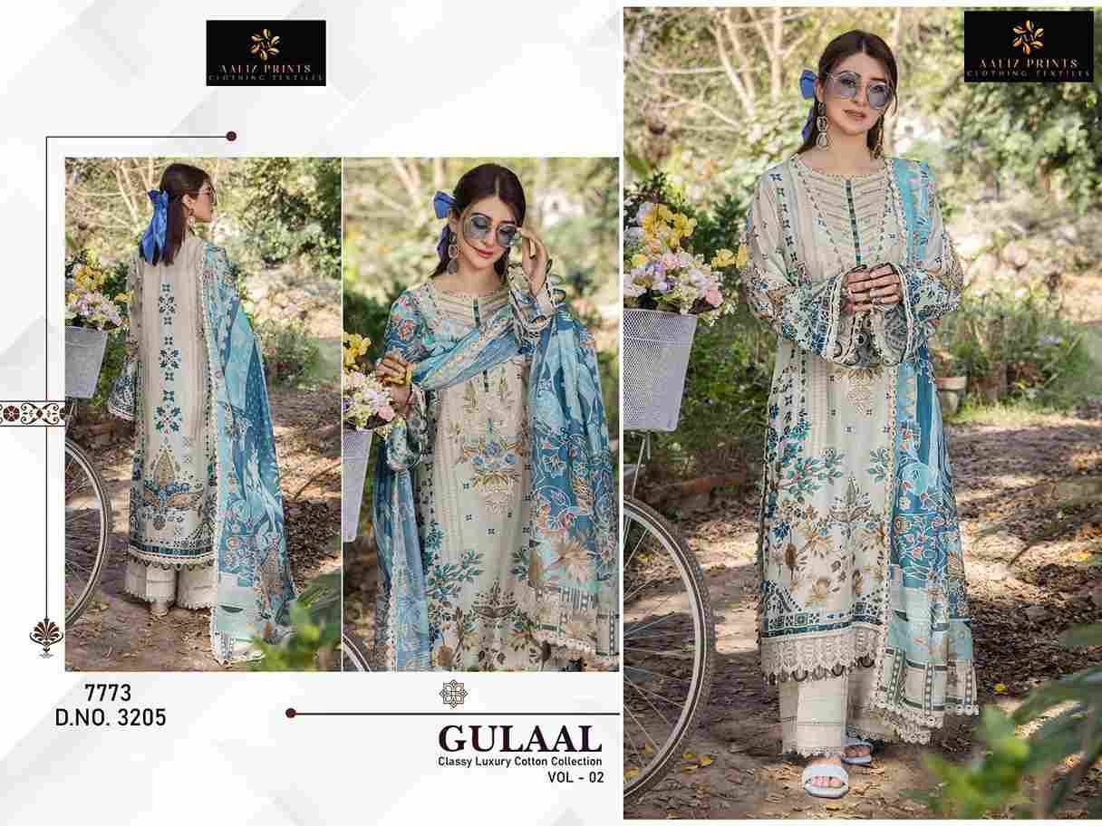 Gulaal Vol-2 By Aaliz Prints 3205 To 3209 Series Beautiful Festive Pakistani Suits Stylish Fancy Colorful Casual Wear & Ethnic Wear Soft Cotton Digital Print Dresses At Wholesale Price