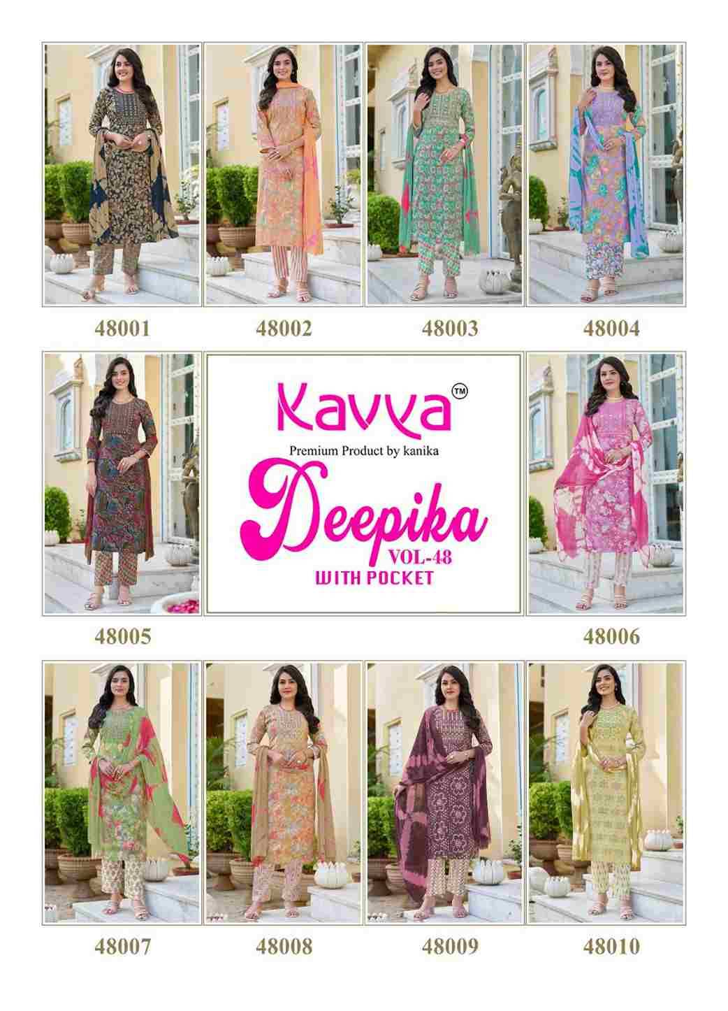 Deepika Vol-48 By Kavya 48001 To 48010 Series Festive Suits Beautiful Fancy Colorful Stylish Party Wear & Occasional Wear Fancy Dresses At Wholesale Price