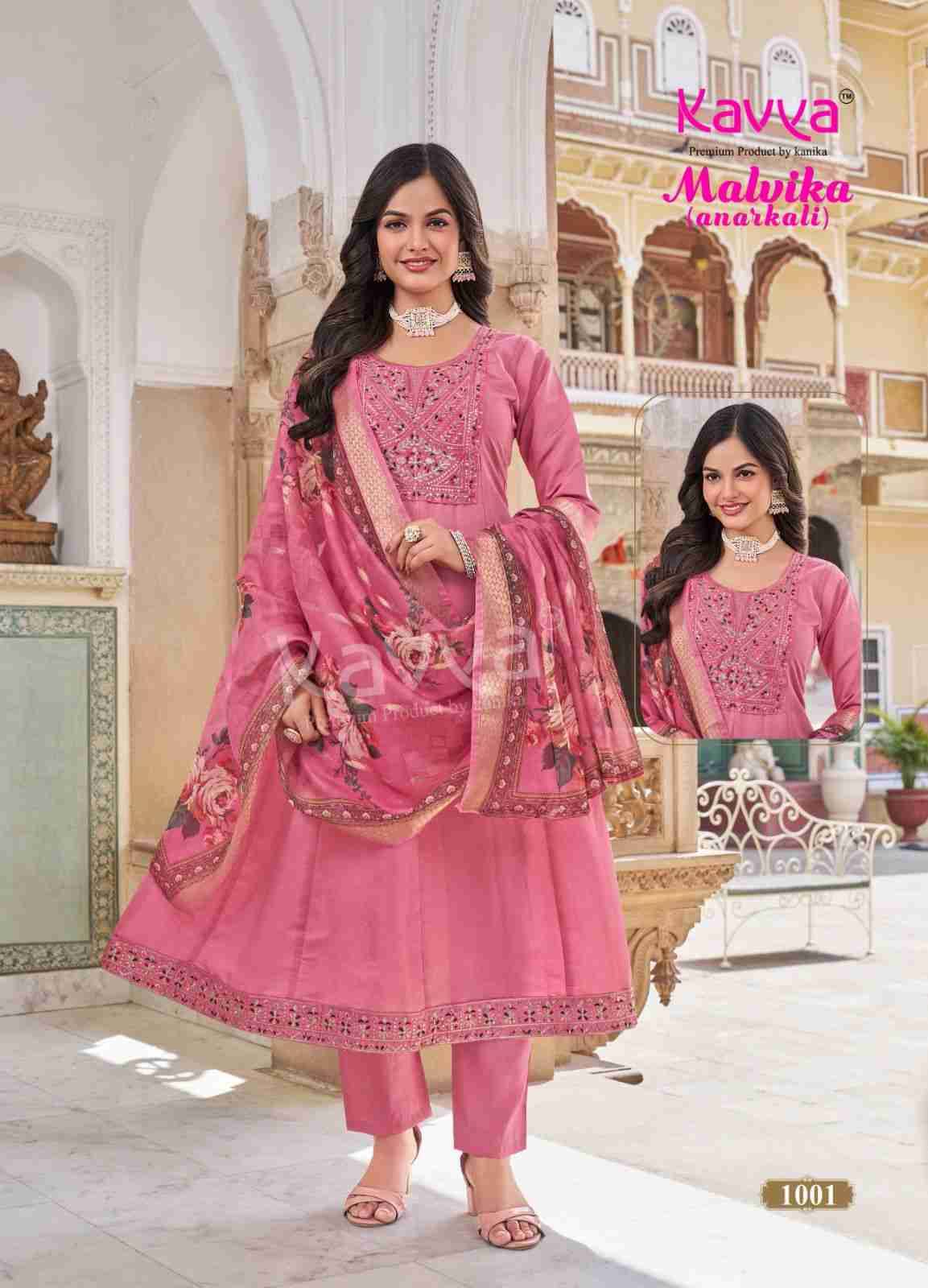 Malvika Vol-1 By Kavya 1001 To 1010 Series Beautiful Stylish Anarkali Suits Fancy Colorful Casual Wear & Ethnic Wear & Ready To Wear Fancy Dresses At Wholesale Price