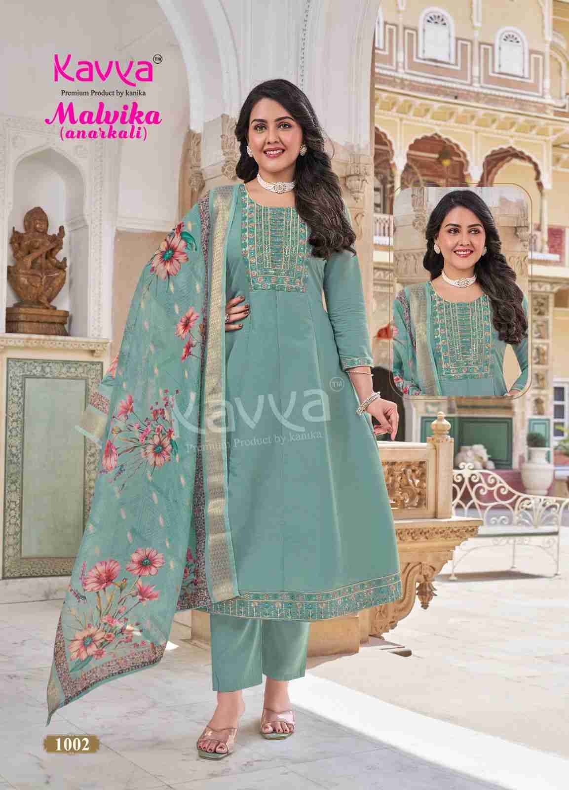 Malvika Vol-1 By Kavya 1001 To 1010 Series Beautiful Stylish Anarkali Suits Fancy Colorful Casual Wear & Ethnic Wear & Ready To Wear Fancy Dresses At Wholesale Price