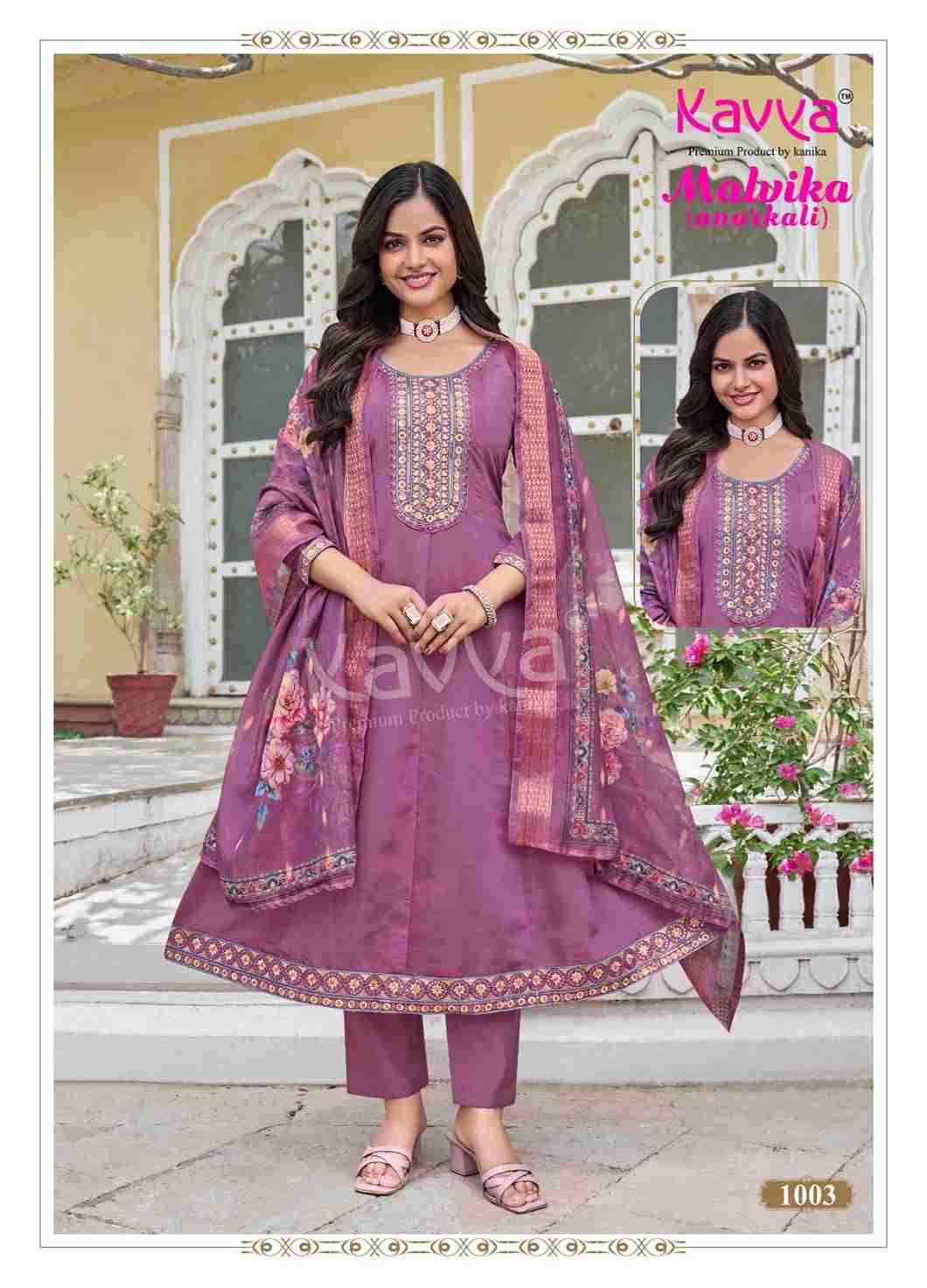 Malvika Vol-1 By Kavya 1001 To 1010 Series Beautiful Stylish Anarkali Suits Fancy Colorful Casual Wear & Ethnic Wear & Ready To Wear Fancy Dresses At Wholesale Price