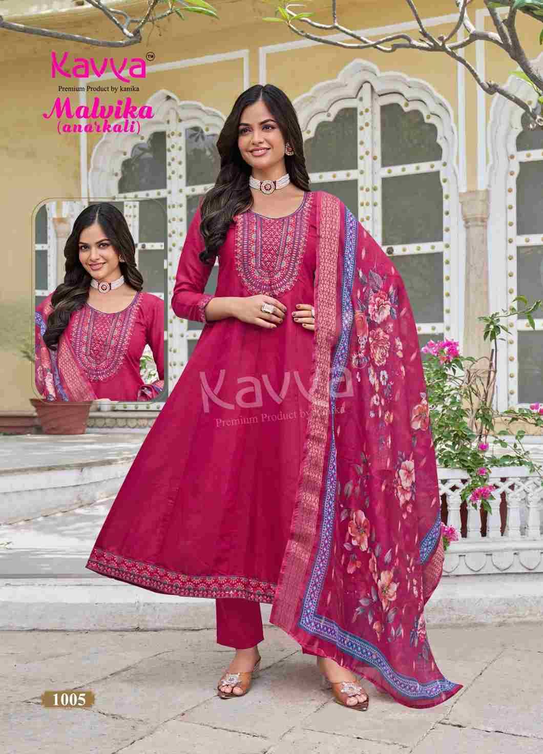 Malvika Vol-1 By Kavya 1001 To 1010 Series Beautiful Stylish Anarkali Suits Fancy Colorful Casual Wear & Ethnic Wear & Ready To Wear Fancy Dresses At Wholesale Price