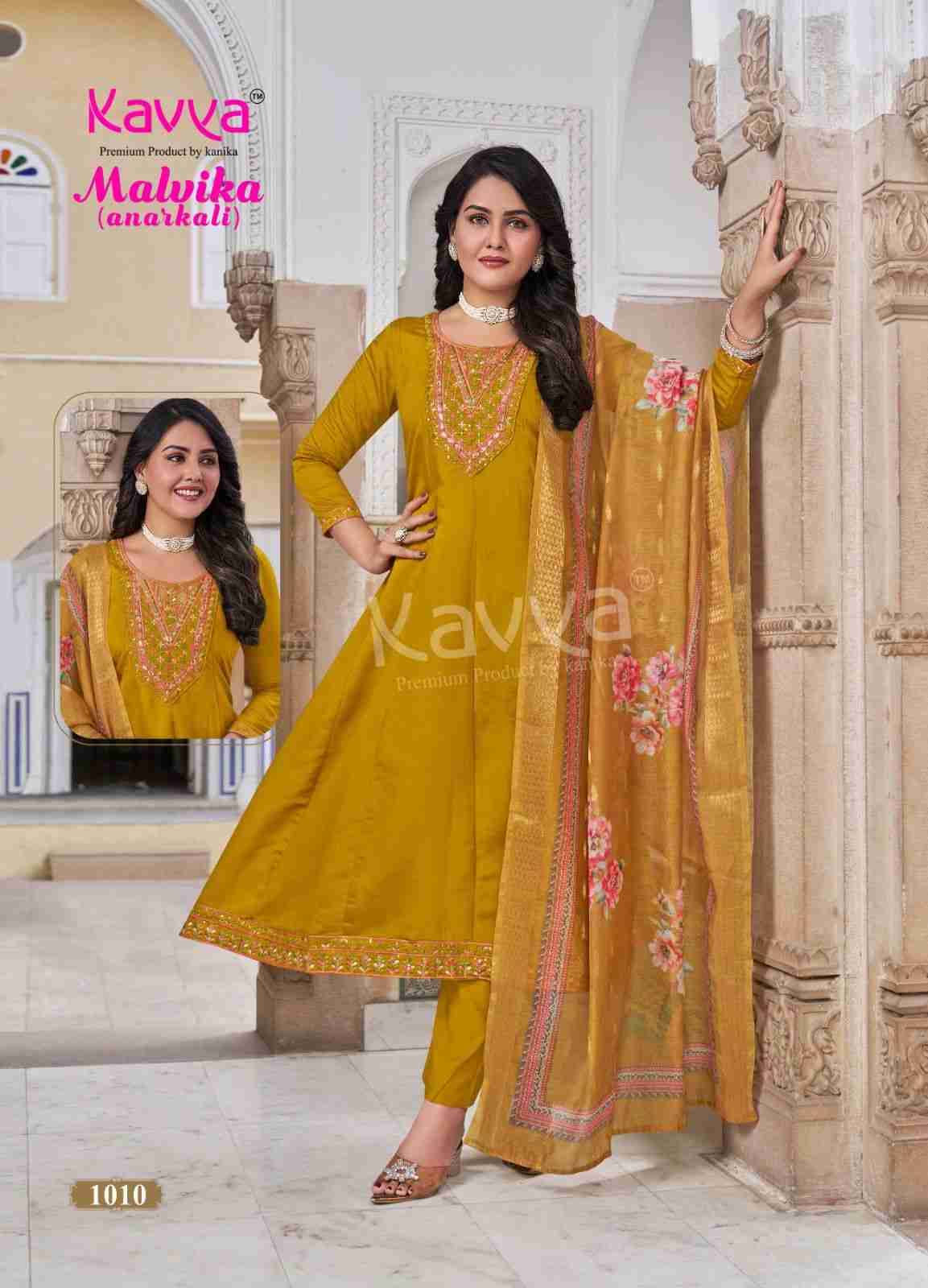 Malvika Vol-1 By Kavya 1001 To 1010 Series Beautiful Stylish Anarkali Suits Fancy Colorful Casual Wear & Ethnic Wear & Ready To Wear Fancy Dresses At Wholesale Price
