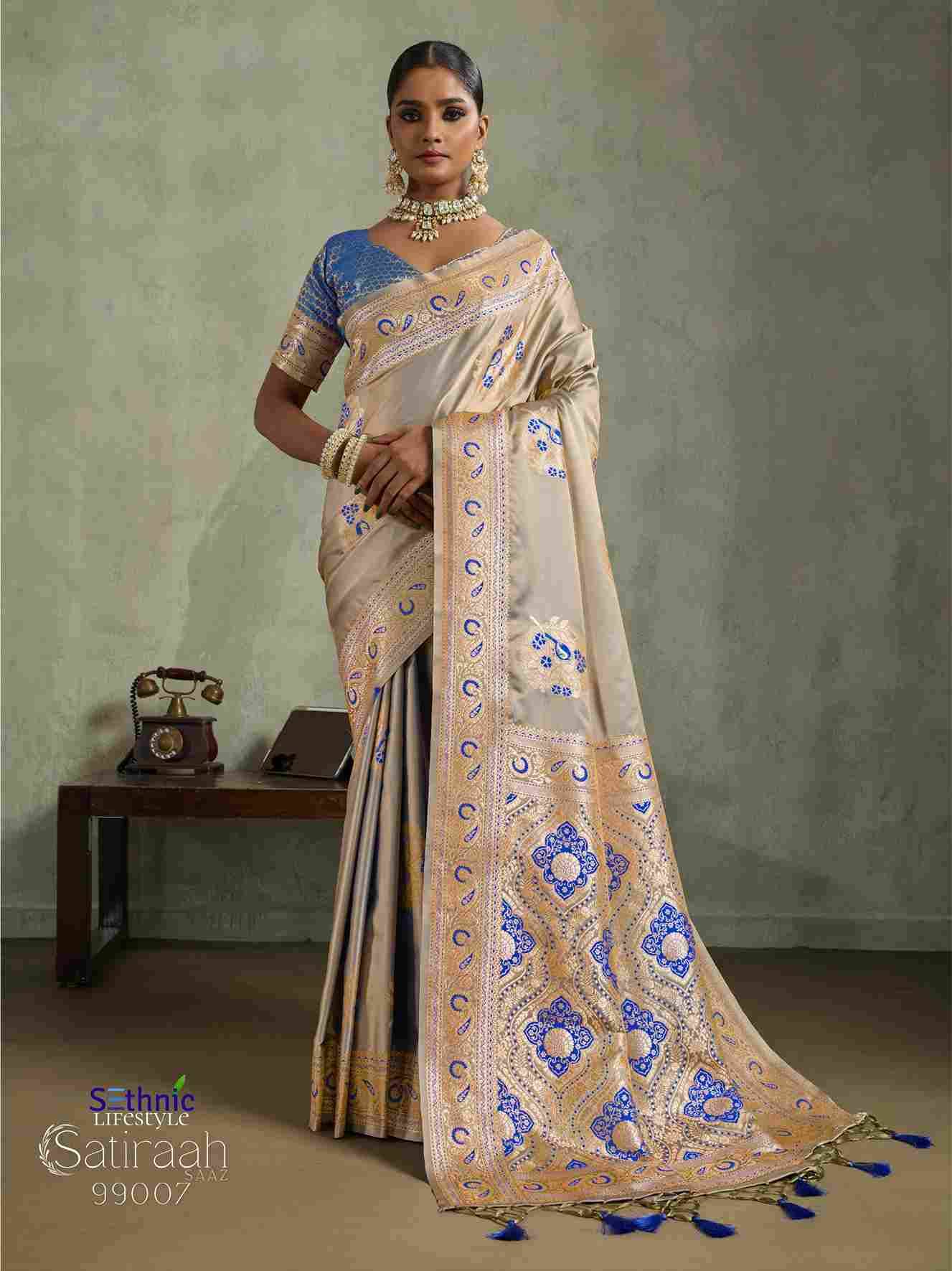 Satiraah By Sethnic 99001 To 99008 Series Indian Traditional Wear Collection Beautiful Stylish Fancy Colorful Party Wear & Occasional Wear Satin Silk Sarees At Wholesale Price