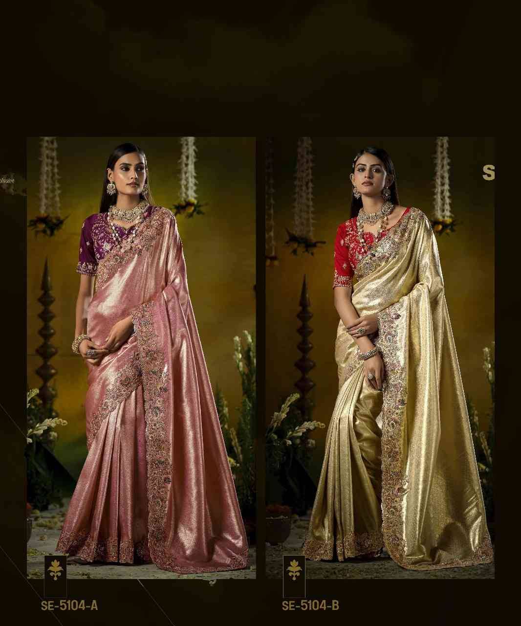 5104 By Fashid Wholesale 5104-A To 5104-D Series Indian Traditional Wear Collection Beautiful Stylish Fancy Colorful Party Wear & Occasional Wear Silk Sarees At Wholesale Price