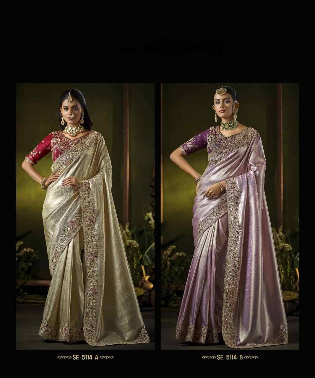 5114 By Fashid Wholesale 5114-A To 5114-D Series Indian Traditional Wear Collection Beautiful Stylish Fancy Colorful Party Wear & Occasional Wear Silk Sarees At Wholesale Price