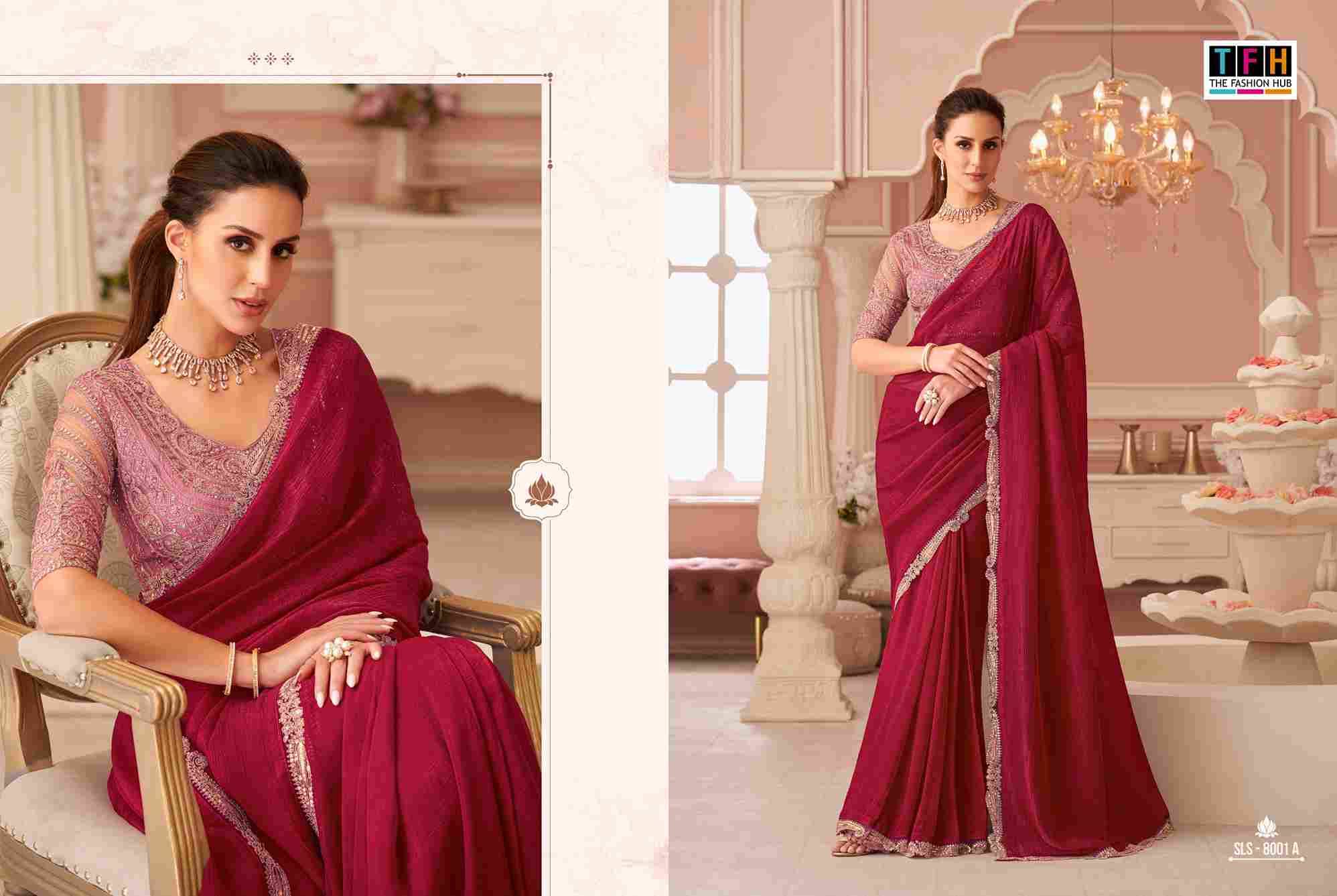 Salsa Style 8001 Colours By TFH 8001-A To 8001-F Series Indian Traditional Wear Collection Beautiful Stylish Fancy Colorful Party Wear & Occasional Wear Georgette Sarees At Wholesale Price