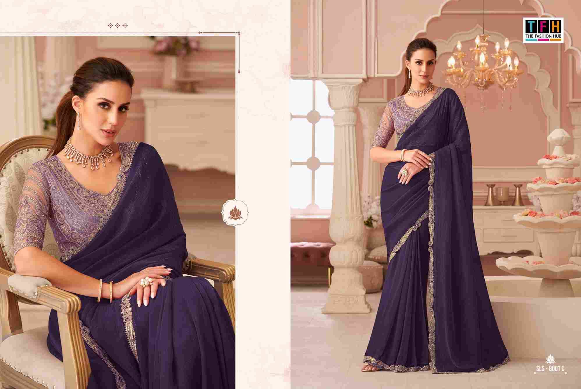 Salsa Style 8001 Colours By TFH 8001-A To 8001-F Series Indian Traditional Wear Collection Beautiful Stylish Fancy Colorful Party Wear & Occasional Wear Georgette Sarees At Wholesale Price