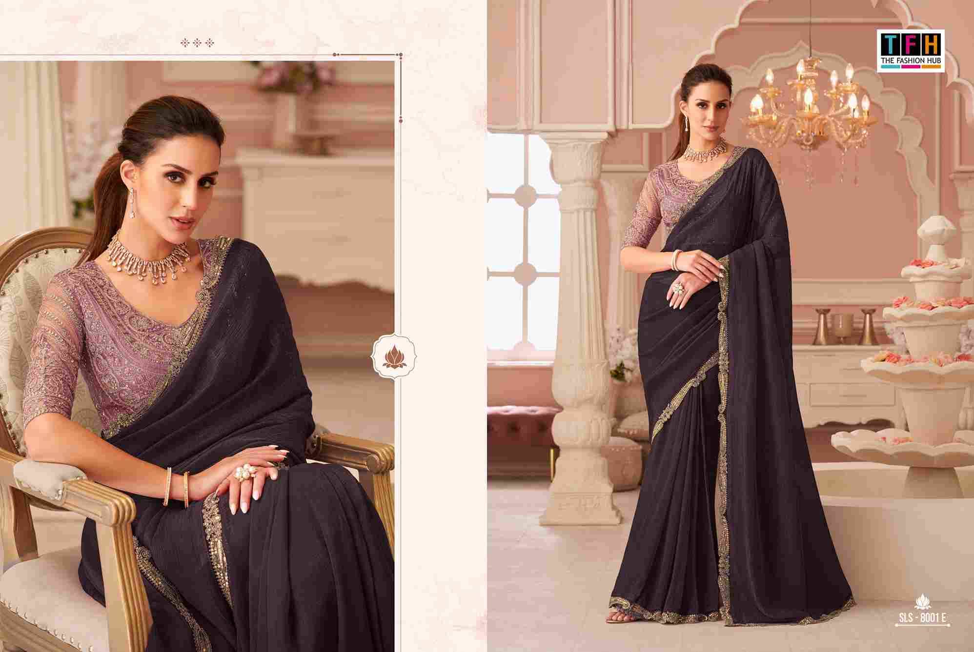 Salsa Style 8001 Colours By TFH 8001-A To 8001-F Series Indian Traditional Wear Collection Beautiful Stylish Fancy Colorful Party Wear & Occasional Wear Georgette Sarees At Wholesale Price