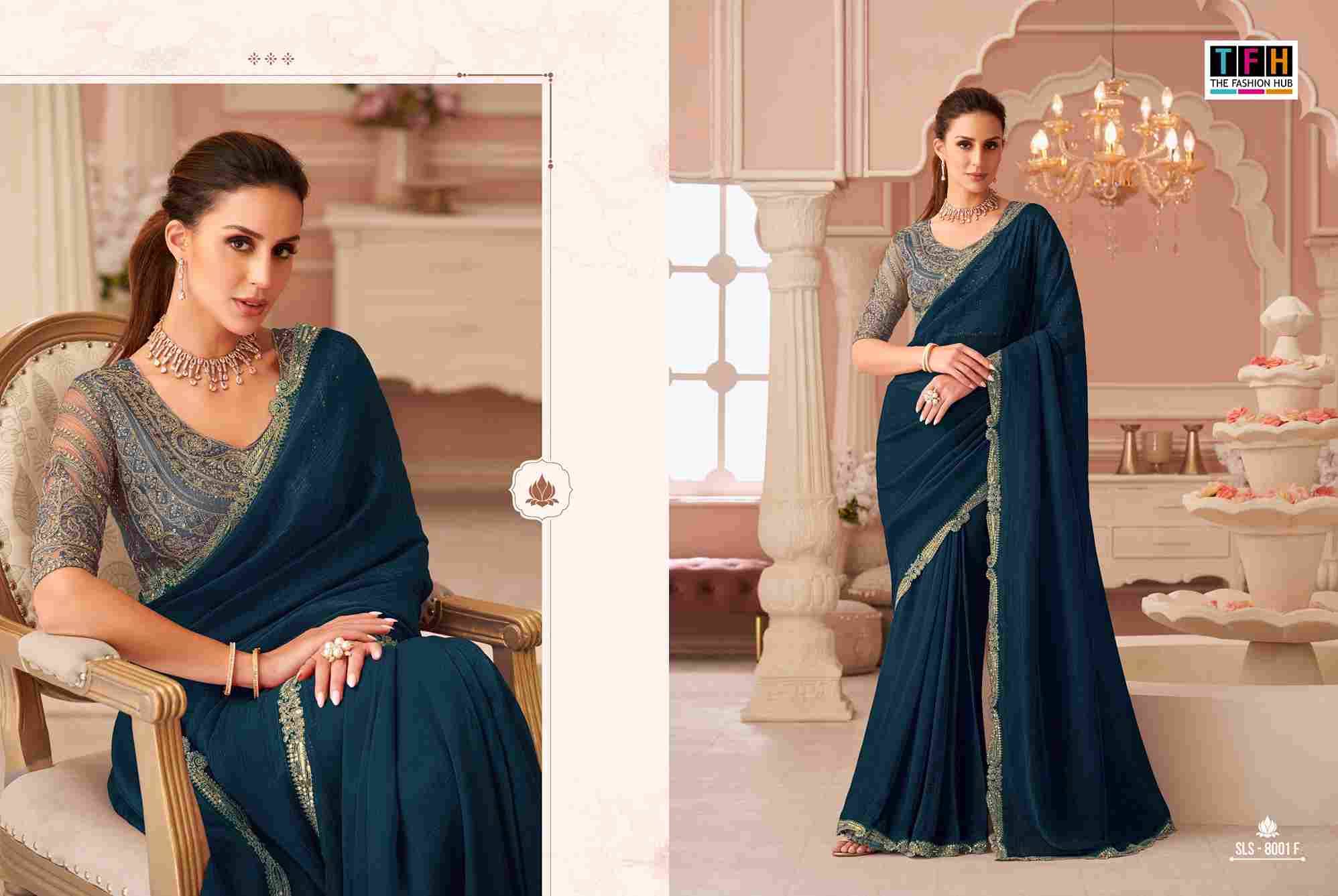 Salsa Style 8001 Colours By TFH 8001-A To 8001-F Series Indian Traditional Wear Collection Beautiful Stylish Fancy Colorful Party Wear & Occasional Wear Georgette Sarees At Wholesale Price
