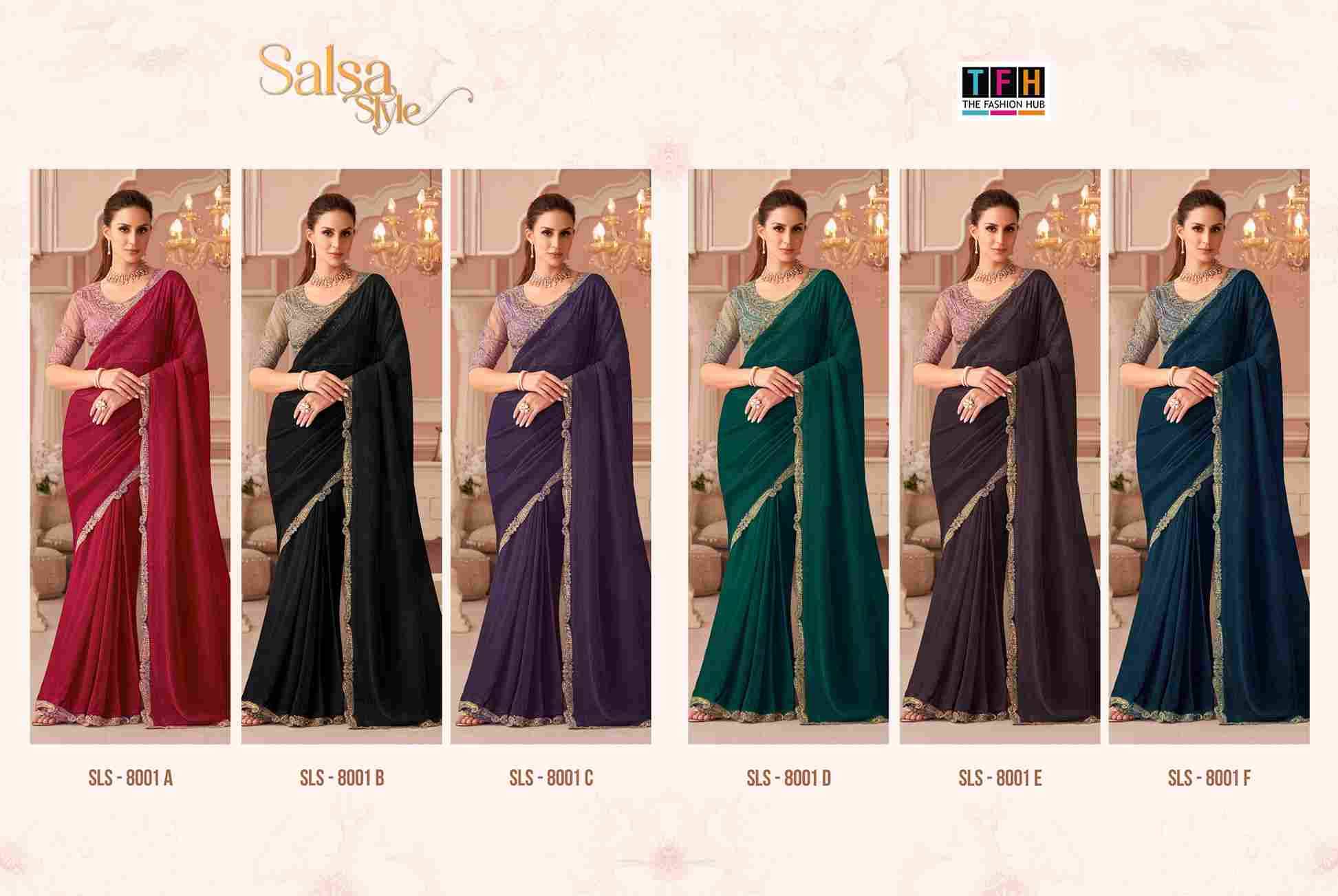 Salsa Style 8001 Colours By TFH 8001-A To 8001-F Series Indian Traditional Wear Collection Beautiful Stylish Fancy Colorful Party Wear & Occasional Wear Georgette Sarees At Wholesale Price