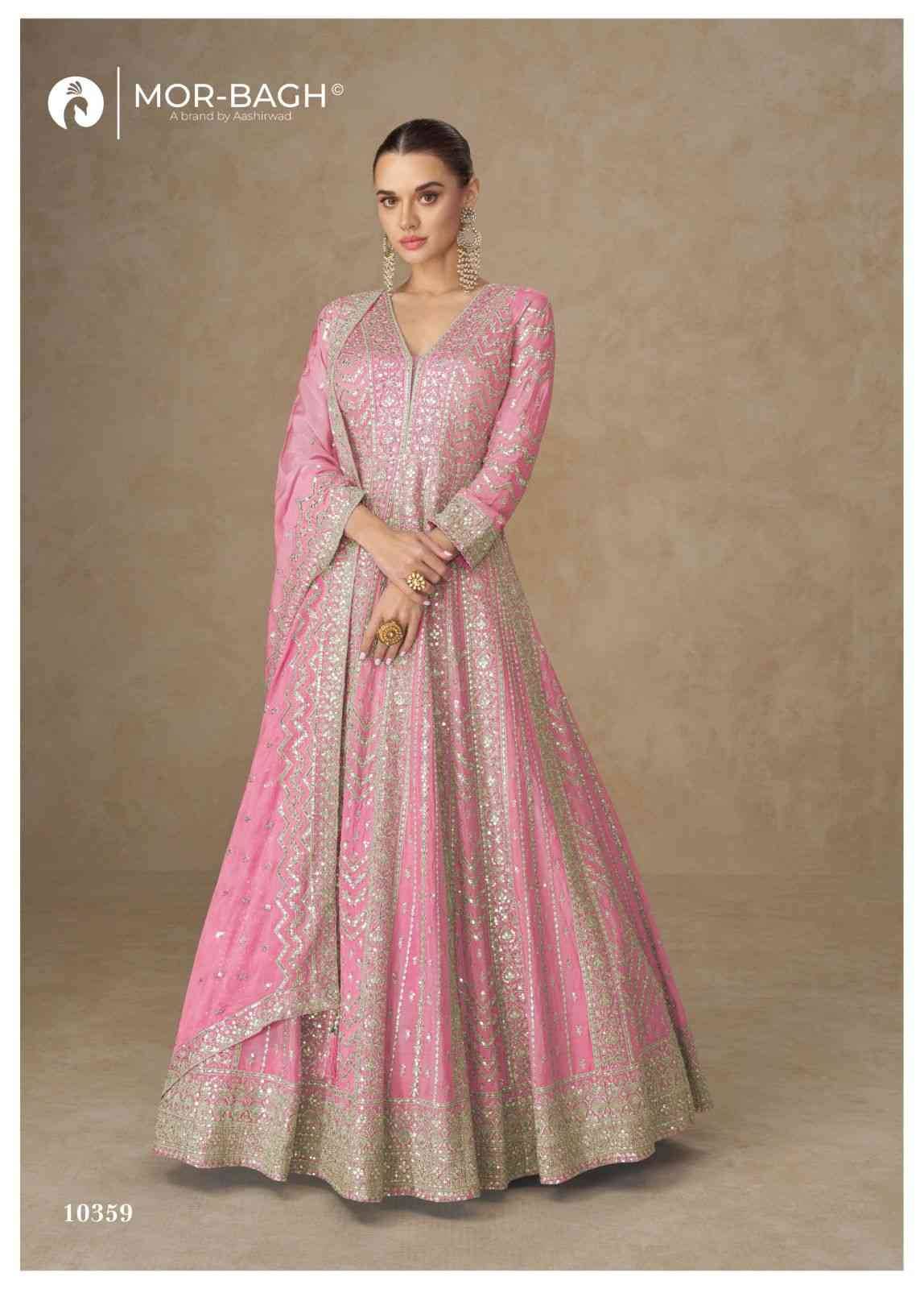 Anarkali By Mor-Bagh 10358 To 10361 Series Designer Stylish Fancy Colorful Beautiful Party Wear & Ethnic Wear Collection Premium Chinnon Silk Gowns With Dupatta At Wholesale Price