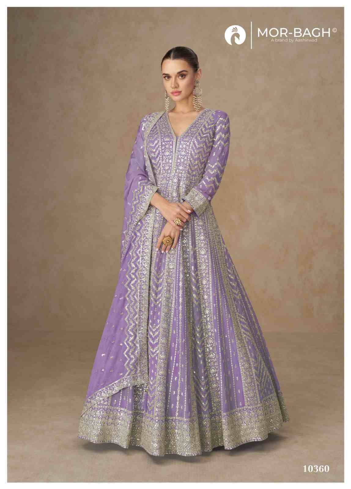 Anarkali By Mor-Bagh 10358 To 10361 Series Designer Stylish Fancy Colorful Beautiful Party Wear & Ethnic Wear Collection Premium Chinnon Silk Gowns With Dupatta At Wholesale Price