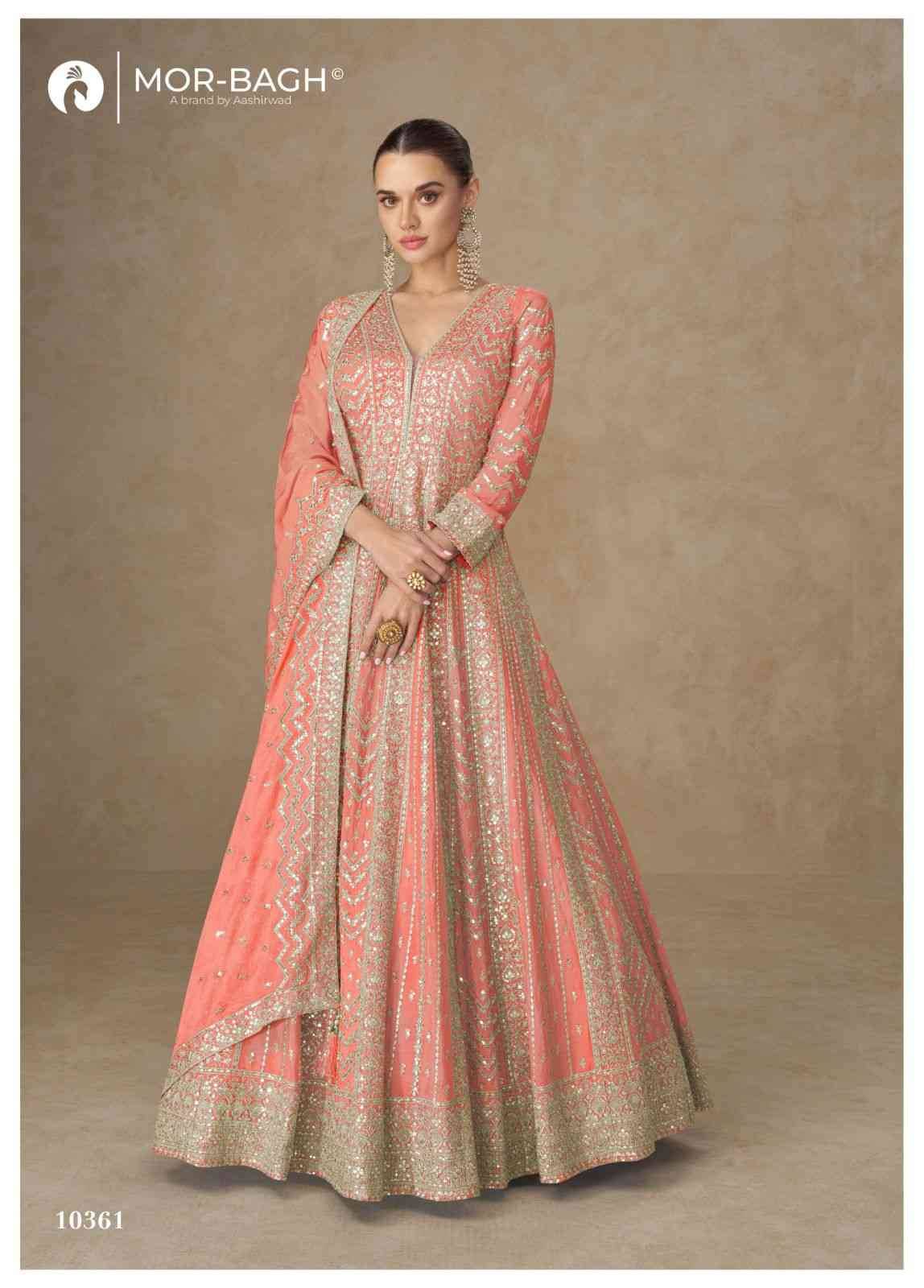 Anarkali By Mor-Bagh 10358 To 10361 Series Designer Stylish Fancy Colorful Beautiful Party Wear & Ethnic Wear Collection Premium Chinnon Silk Gowns With Dupatta At Wholesale Price