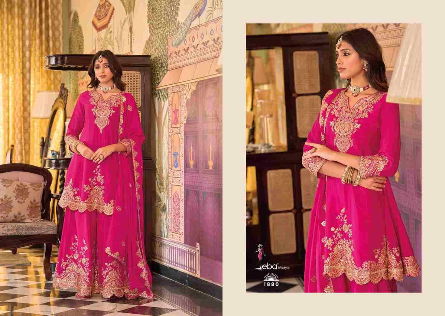 Kalista Edition By Eba Lifestyle 1880 To 1882 Series Beautiful Sharara Suits Colorful Stylish Fancy Casual Wear & Ethnic Wear Chinnon Embroidery Dresses At Wholesale Price