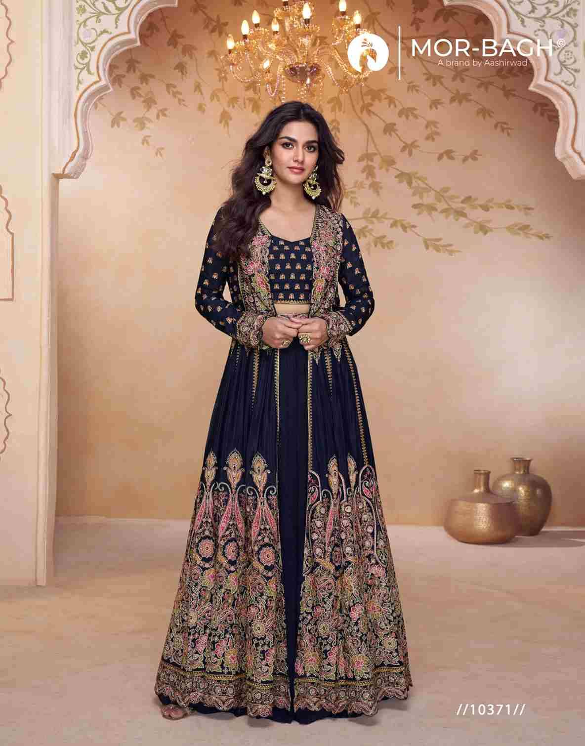 Prachi By Mor-Bagh 10371 To 10373 Series Designer Anarkali Suits Beautiful Fancy Colorful Stylish Party Wear & Occasional Wear Premium Georgette/Silk Dresses At Wholesale Price