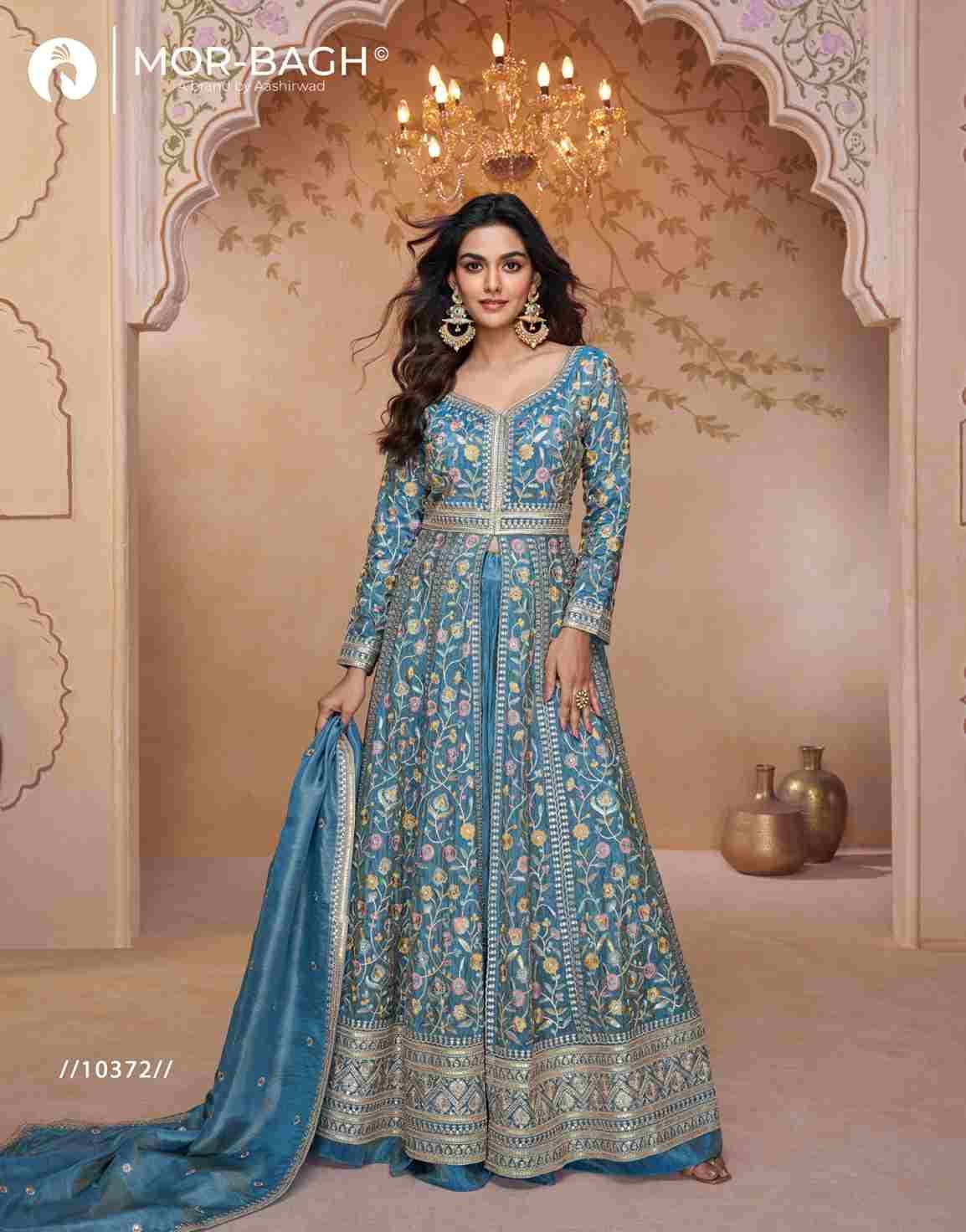 Prachi By Mor-Bagh 10371 To 10373 Series Designer Anarkali Suits Beautiful Fancy Colorful Stylish Party Wear & Occasional Wear Premium Georgette/Silk Dresses At Wholesale Price