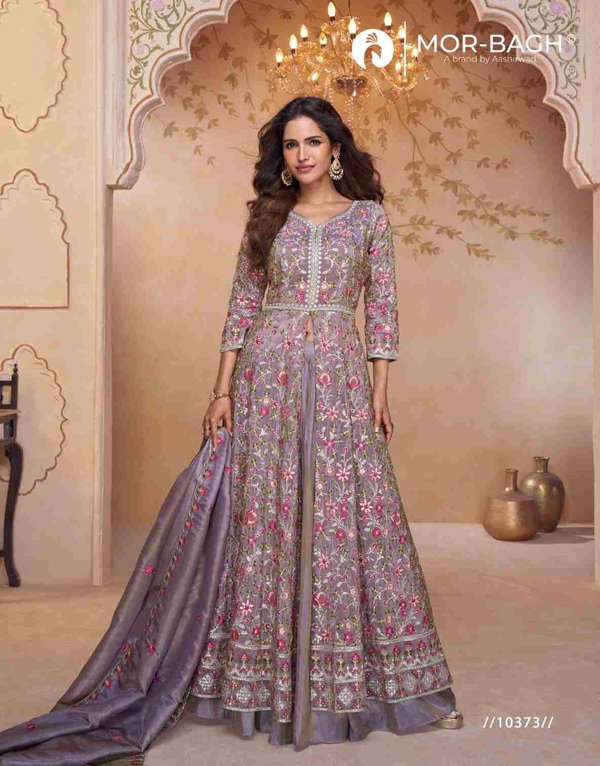 Prachi By Mor-Bagh 10371 To 10373 Series Designer Anarkali Suits Beautiful Fancy Colorful Stylish Party Wear & Occasional Wear Premium Georgette/Silk Dresses At Wholesale Price
