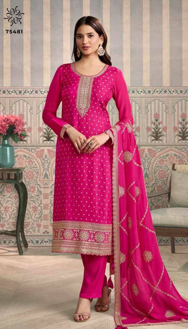 Jasleen By Kuleesh 75481 To 75484 Series Designer Festive Suits Collection Beautiful Stylish Fancy Colorful Party Wear & Occasional Wear Silk Dresses At Wholesale Price