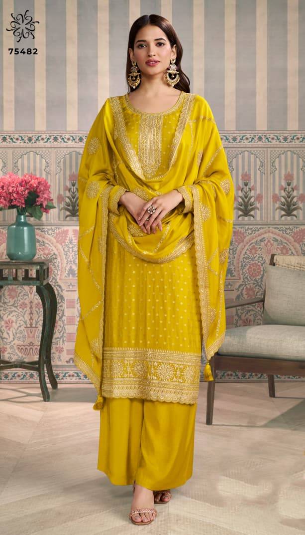 Jasleen By Kuleesh 75481 To 75484 Series Designer Festive Suits Collection Beautiful Stylish Fancy Colorful Party Wear & Occasional Wear Silk Dresses At Wholesale Price