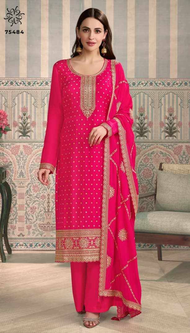 Jasleen By Kuleesh 75481 To 75484 Series Designer Festive Suits Collection Beautiful Stylish Fancy Colorful Party Wear & Occasional Wear Silk Dresses At Wholesale Price