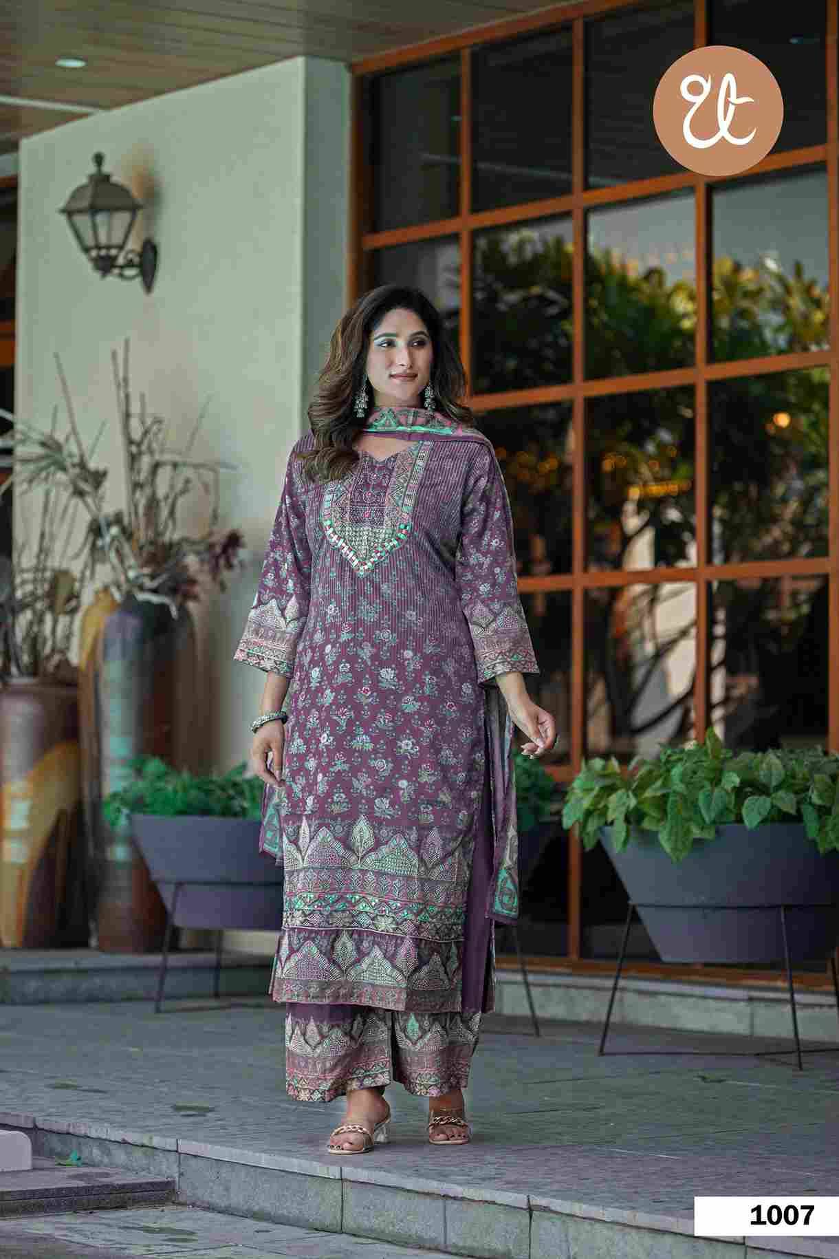 Thread Thrill 1005 Series By Thread Thrill 1005 To 1008 Series Beautiful Festive Suits Colorful Stylish Fancy Casual Wear & Ethnic Wear Heavy Soft Chinnon Dresses At Wholesale Price