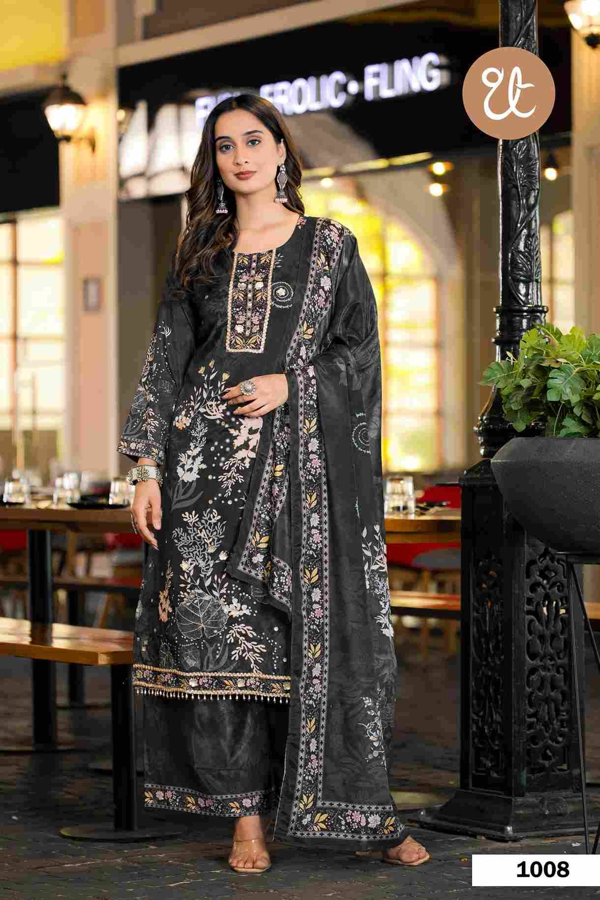 Thread Thrill 1005 Series By Thread Thrill 1005 To 1008 Series Beautiful Festive Suits Colorful Stylish Fancy Casual Wear & Ethnic Wear Heavy Soft Chinnon Dresses At Wholesale Price