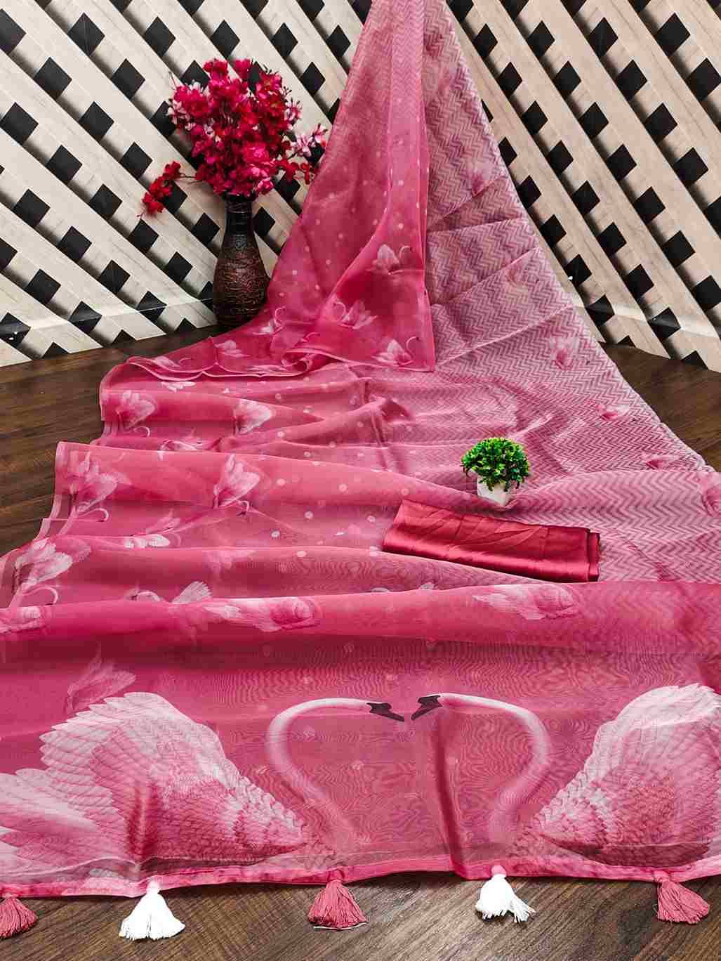 Srr-109 By Fashid Wholesale 01 To 14 Series Indian Traditional Wear Collection Beautiful Stylish Fancy Colorful Party Wear & Occasional Wear Organza Digital Print Sarees At Wholesale Price