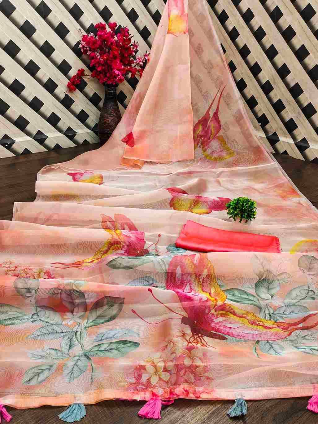 Srr-109 By Fashid Wholesale 01 To 14 Series Indian Traditional Wear Collection Beautiful Stylish Fancy Colorful Party Wear & Occasional Wear Organza Digital Print Sarees At Wholesale Price