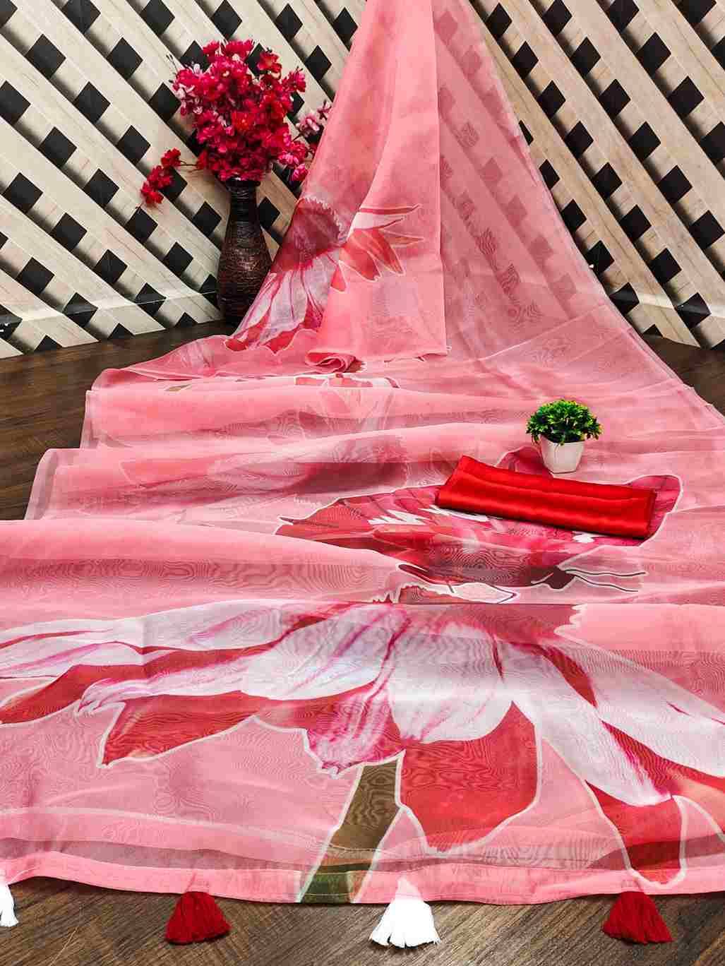 Srr-109 By Fashid Wholesale 01 To 14 Series Indian Traditional Wear Collection Beautiful Stylish Fancy Colorful Party Wear & Occasional Wear Organza Digital Print Sarees At Wholesale Price