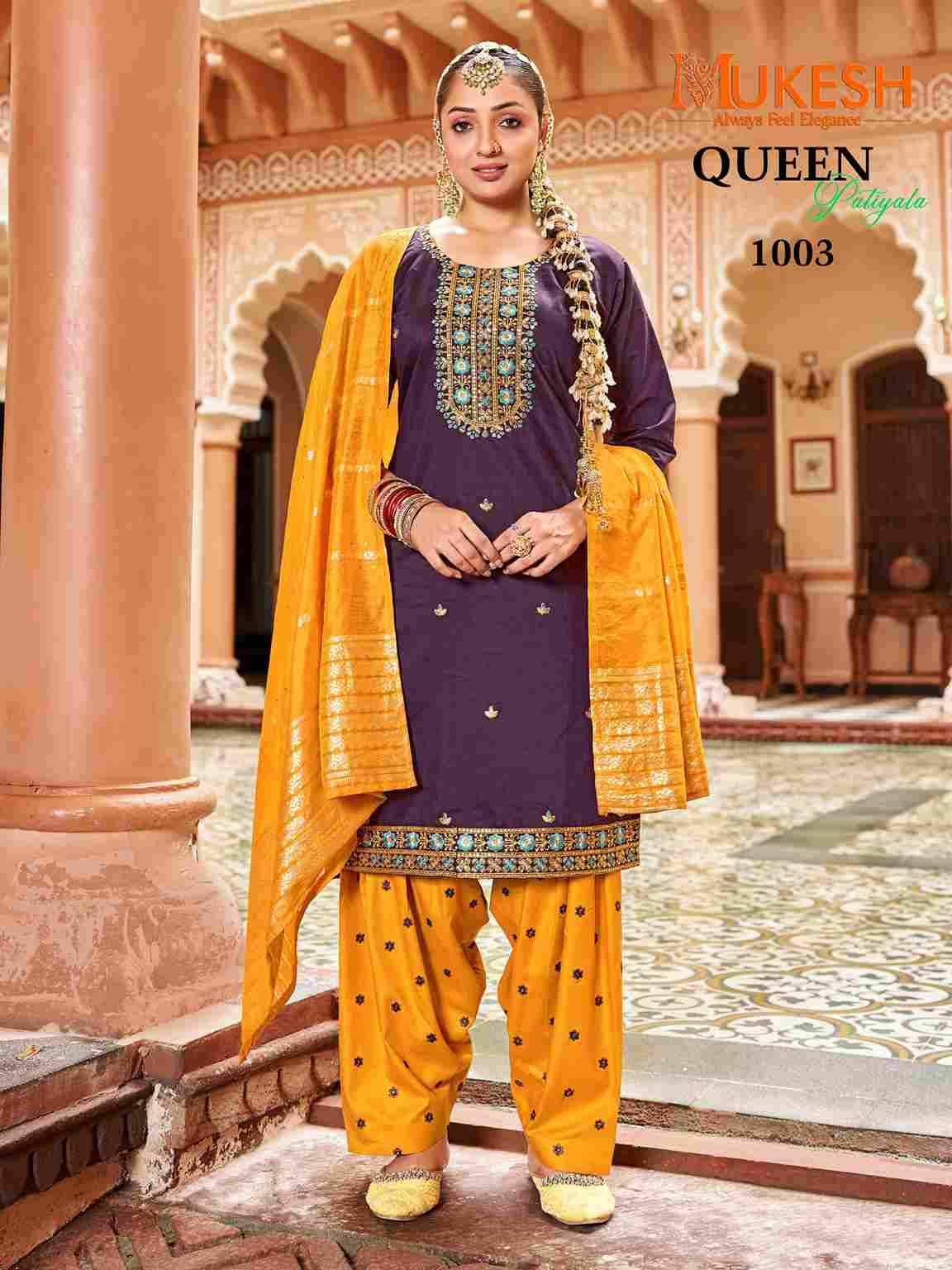 Queen By Mukesh 1001 To 1008 Series Festive Suits Beautiful Fancy Colorful Stylish Party Wear & Occasional Wear Gadhwal Silk Dresses At Wholesale Price