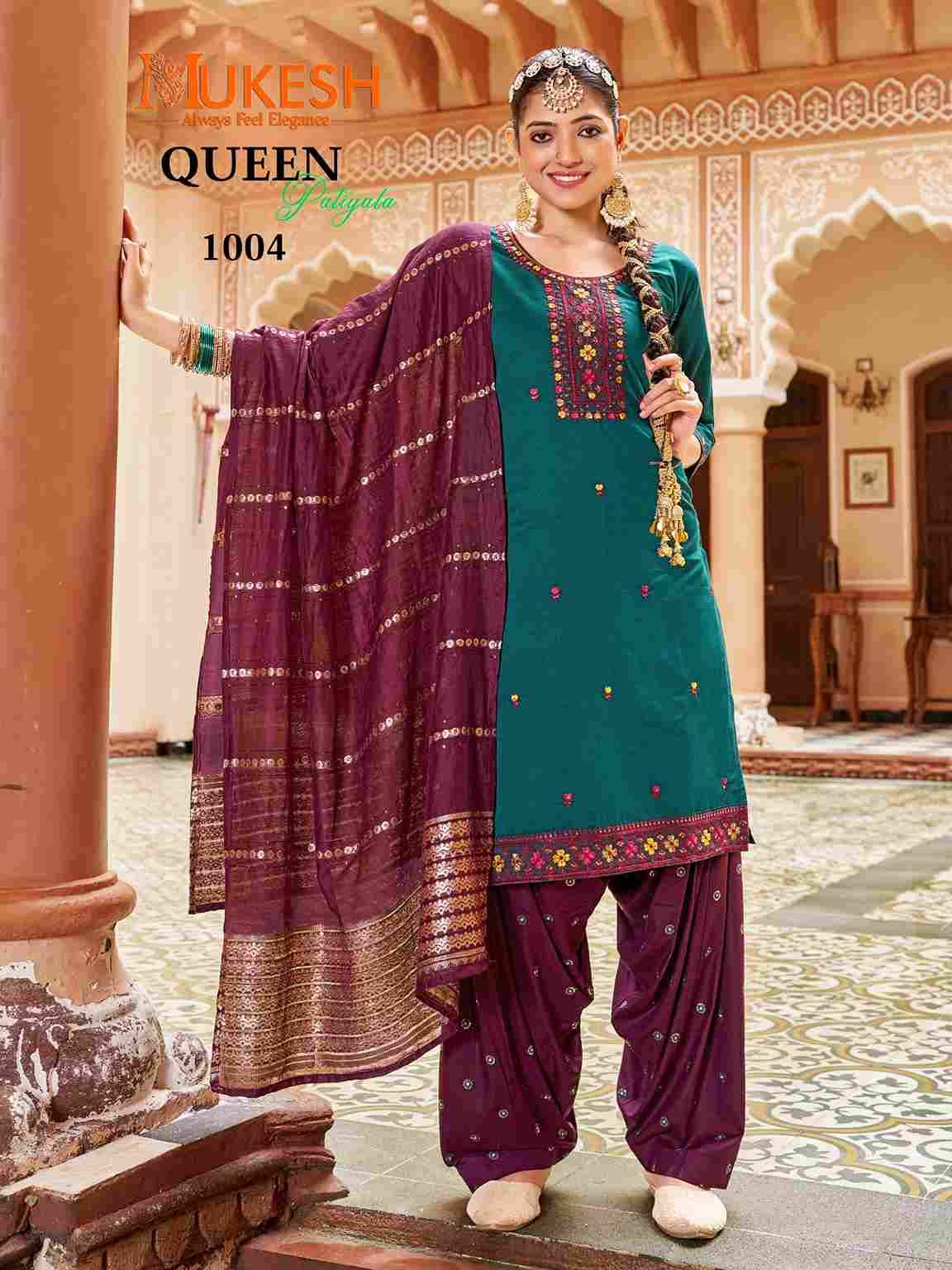 Queen By Mukesh 1001 To 1008 Series Festive Suits Beautiful Fancy Colorful Stylish Party Wear & Occasional Wear Gadhwal Silk Dresses At Wholesale Price