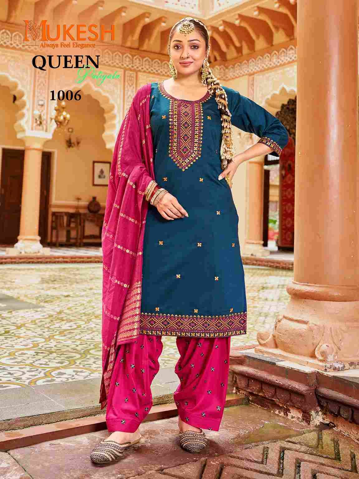 Queen By Mukesh 1001 To 1008 Series Festive Suits Beautiful Fancy Colorful Stylish Party Wear & Occasional Wear Gadhwal Silk Dresses At Wholesale Price