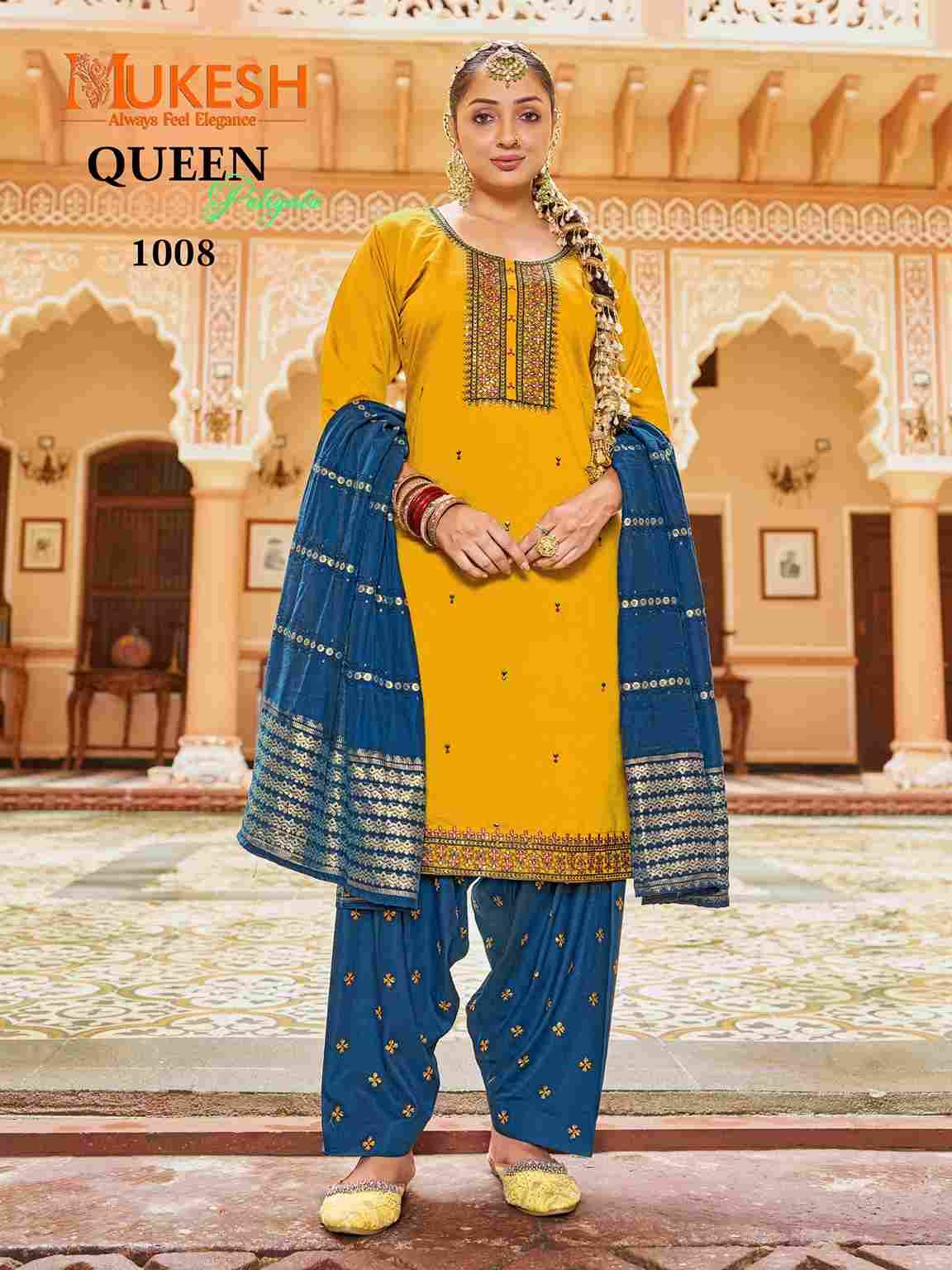 Queen By Mukesh 1001 To 1008 Series Festive Suits Beautiful Fancy Colorful Stylish Party Wear & Occasional Wear Gadhwal Silk Dresses At Wholesale Price