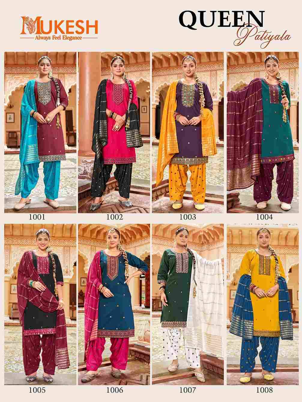Queen By Mukesh 1001 To 1008 Series Festive Suits Beautiful Fancy Colorful Stylish Party Wear & Occasional Wear Gadhwal Silk Dresses At Wholesale Price