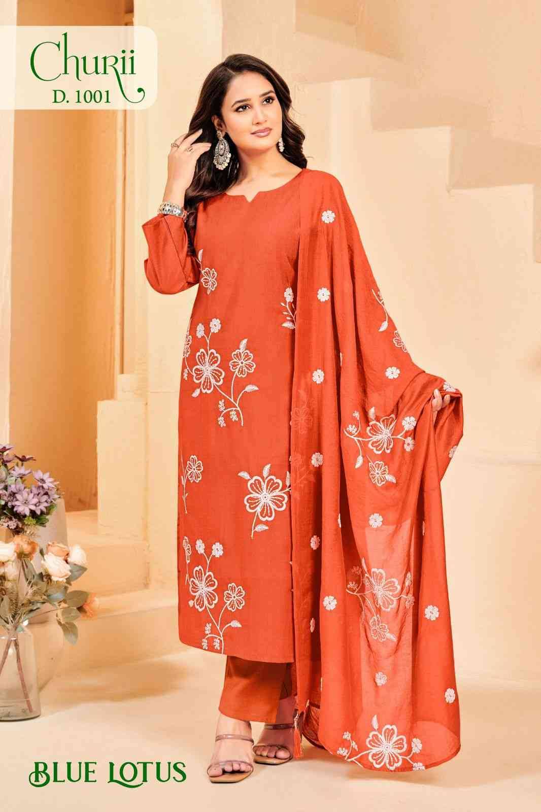 Blue Lotus By Churii 1001 To 1008 Series Beautiful Festive Suits Colorful Stylish Fancy Casual Wear & Ethnic Wear Soft Viscose Dresses At Wholesale Price