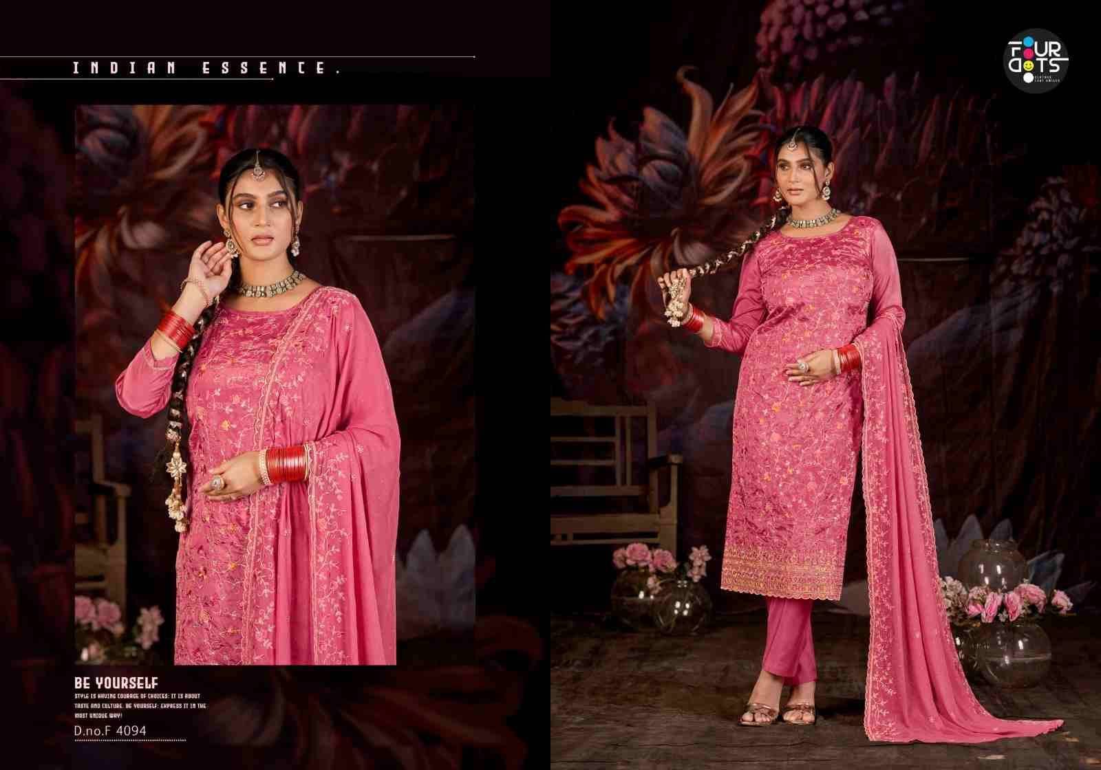 Golden Pearl By Four Dots 4091 To 4094 Series Designer Stylish Fancy Colorful Beautiful Party Wear & Ethnic Wear Collection Organza Dresses At Wholesale Price
