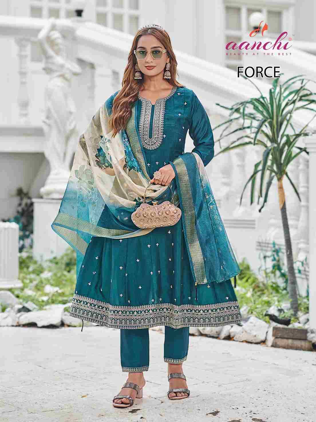 Force By Aanchi 01 To 04 Series Beautiful Festive Suits Colorful Stylish Fancy Casual Wear & Ethnic Wear Vichitra Silk Dresses At Wholesale Price