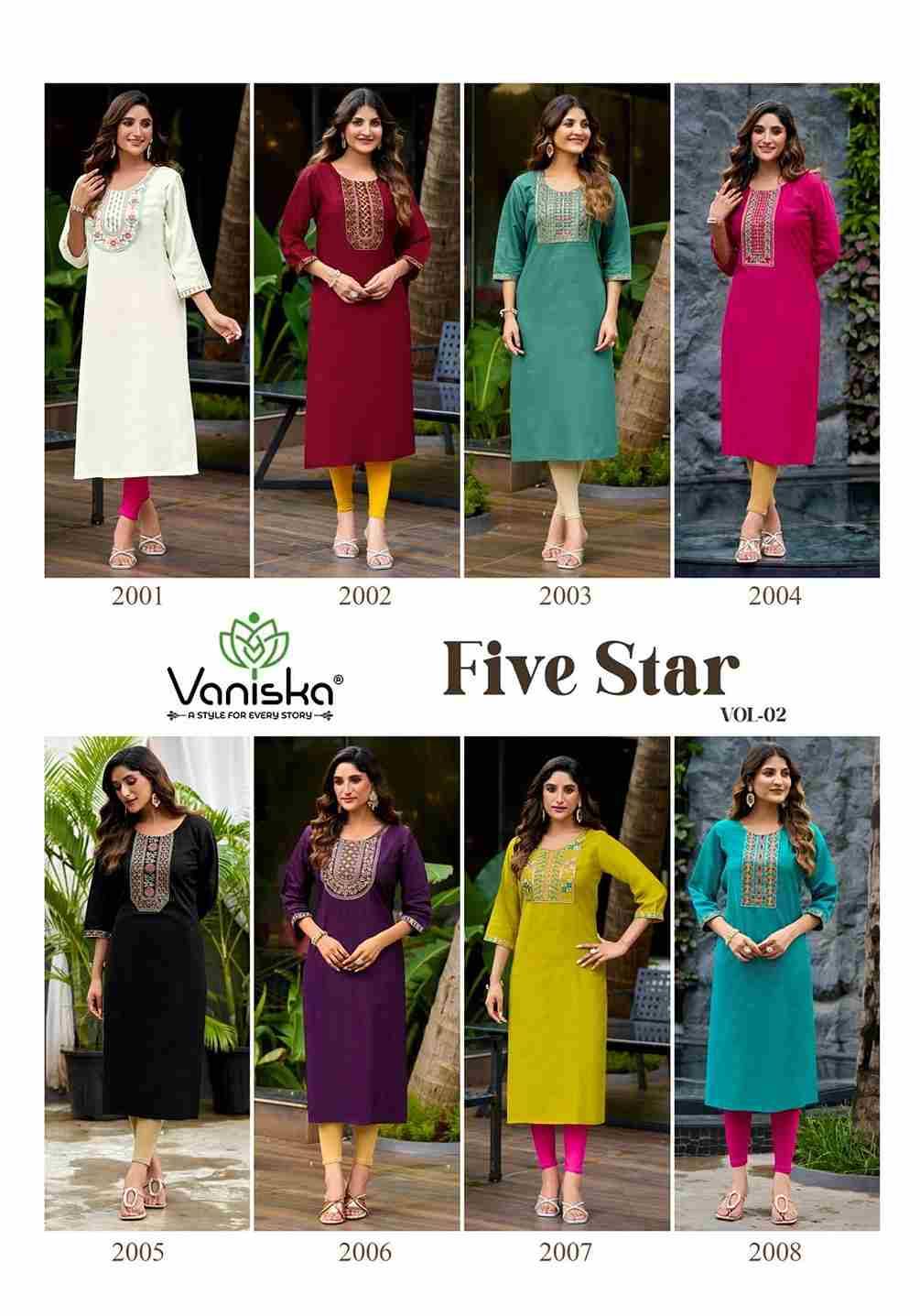 Five Star Vol-2 By Vaniska 2001 To 2008 Series Designer Stylish Fancy Colorful Beautiful Party Wear & Ethnic Wear Collection Vatican Silk Print Kurtis At Wholesale Price
