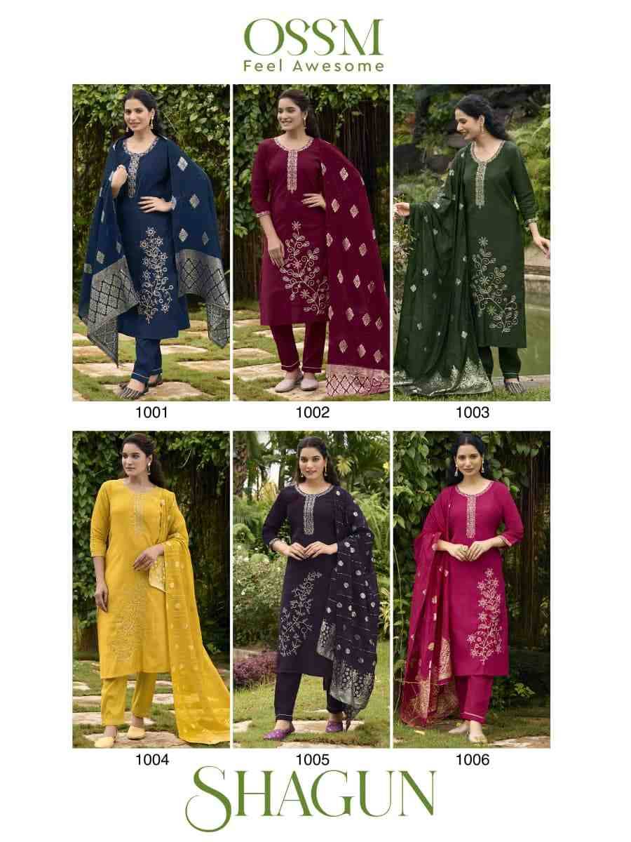 Shagun By Ossm 1001 To 1006 Series Designer Festive Suits Beautiful Fancy Stylish Colorful Party Wear & Occasional Wear Viscose Silk Dresses At Wholesale Price