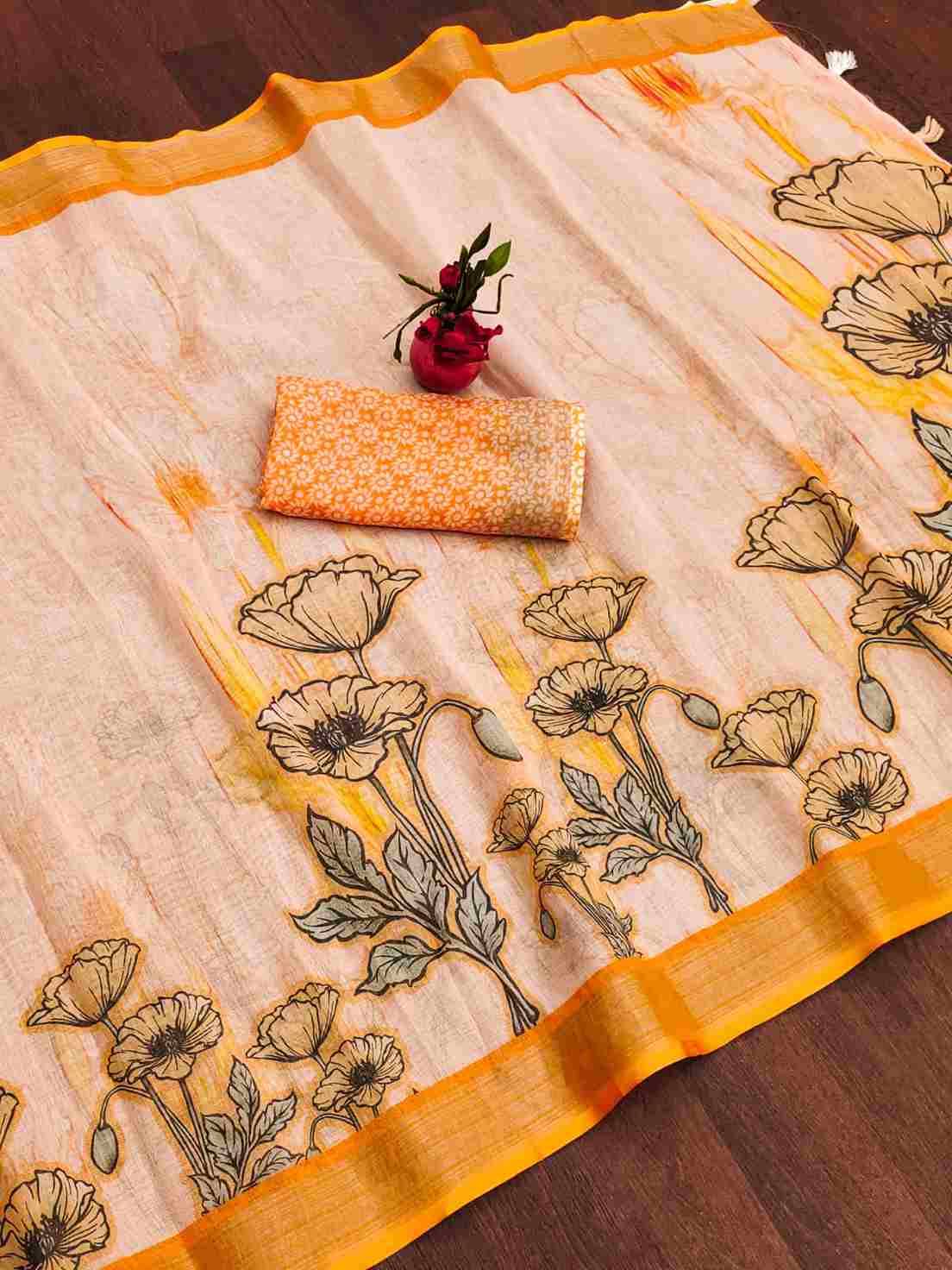 Srr-113 By Fashid Wholesale 01 To 10 Series Indian Traditional Wear Collection Beautiful Stylish Fancy Colorful Party Wear & Occasional Wear Linen Silver Digital Print Sarees At Wholesale Price