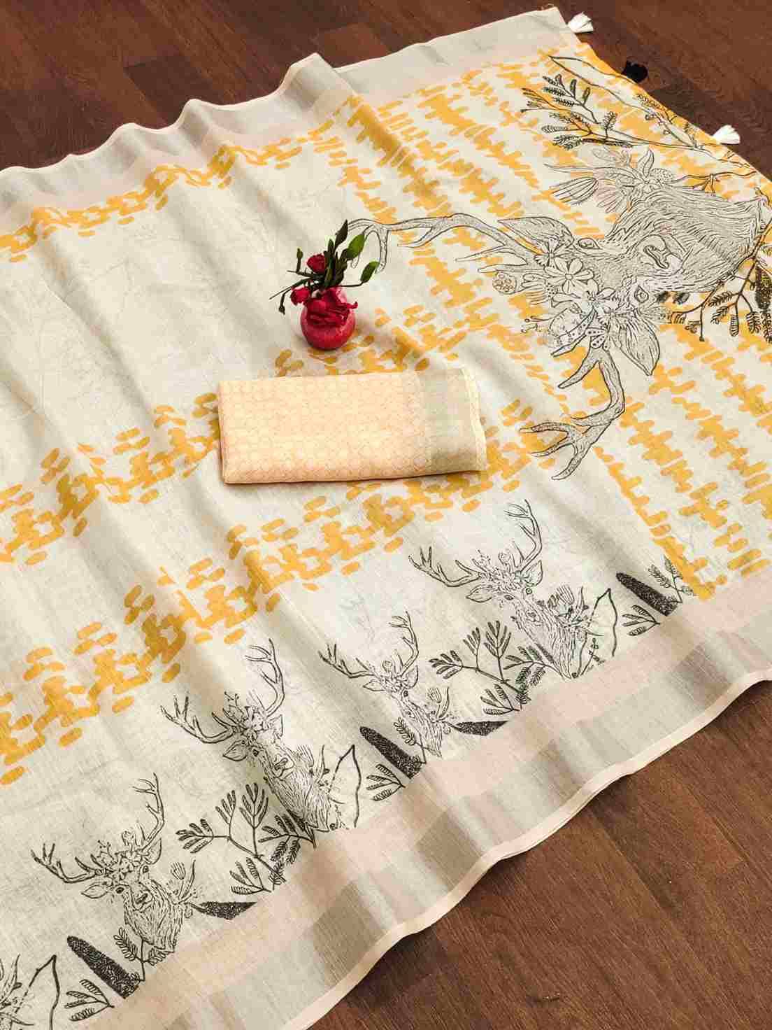 Srr-113 By Fashid Wholesale 01 To 10 Series Indian Traditional Wear Collection Beautiful Stylish Fancy Colorful Party Wear & Occasional Wear Linen Silver Digital Print Sarees At Wholesale Price